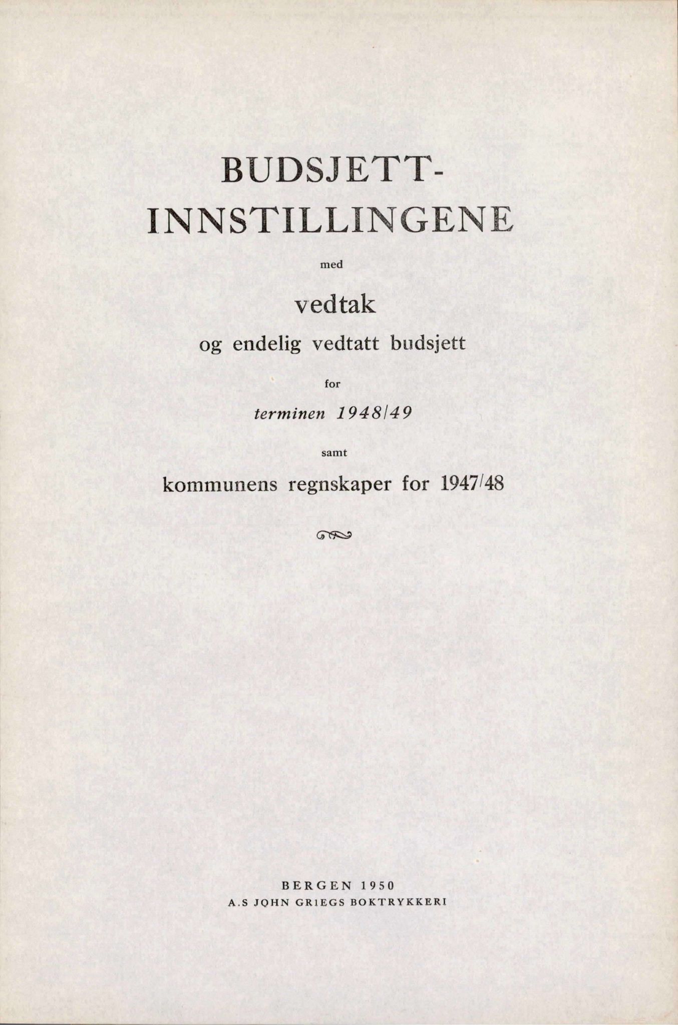 Bergen kommune. Formannskapet, BBA/A-0003/Ad/L0157: Bergens Kommuneforhandlinger, bind II, 1948