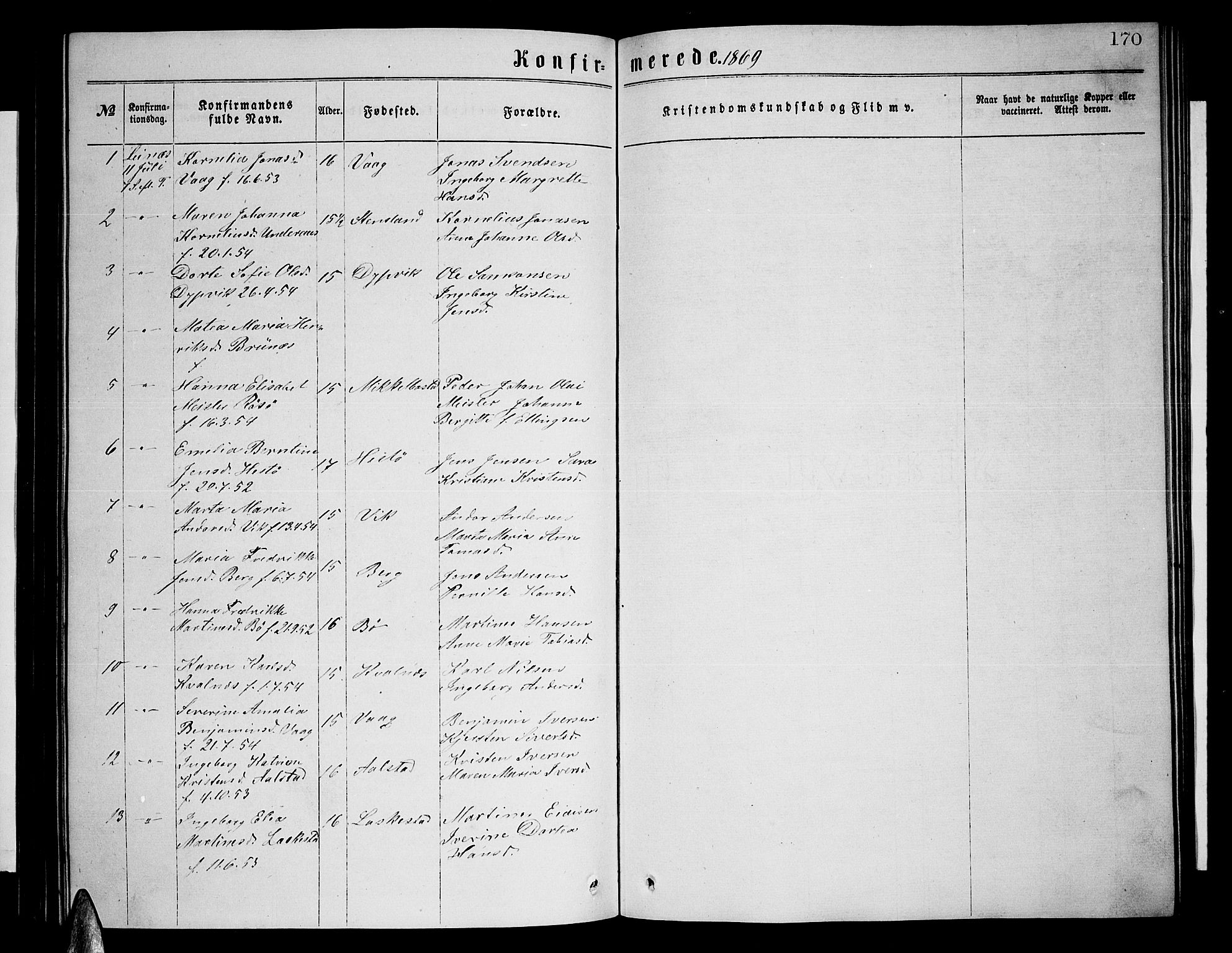 Ministerialprotokoller, klokkerbøker og fødselsregistre - Nordland, AV/SAT-A-1459/855/L0815: Parish register (copy) no. 855C04, 1865-1878, p. 170