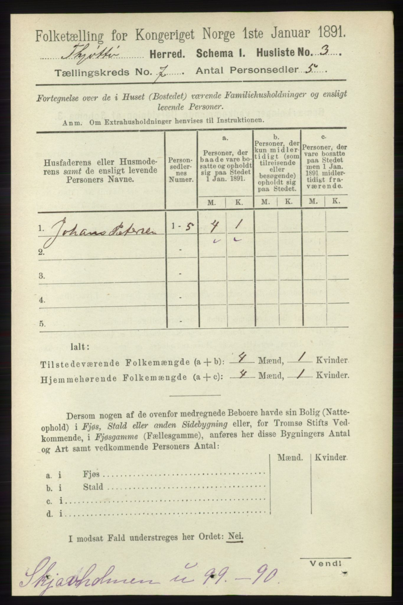 RA, 1891 census for 1817 Tjøtta, 1891, p. 3525