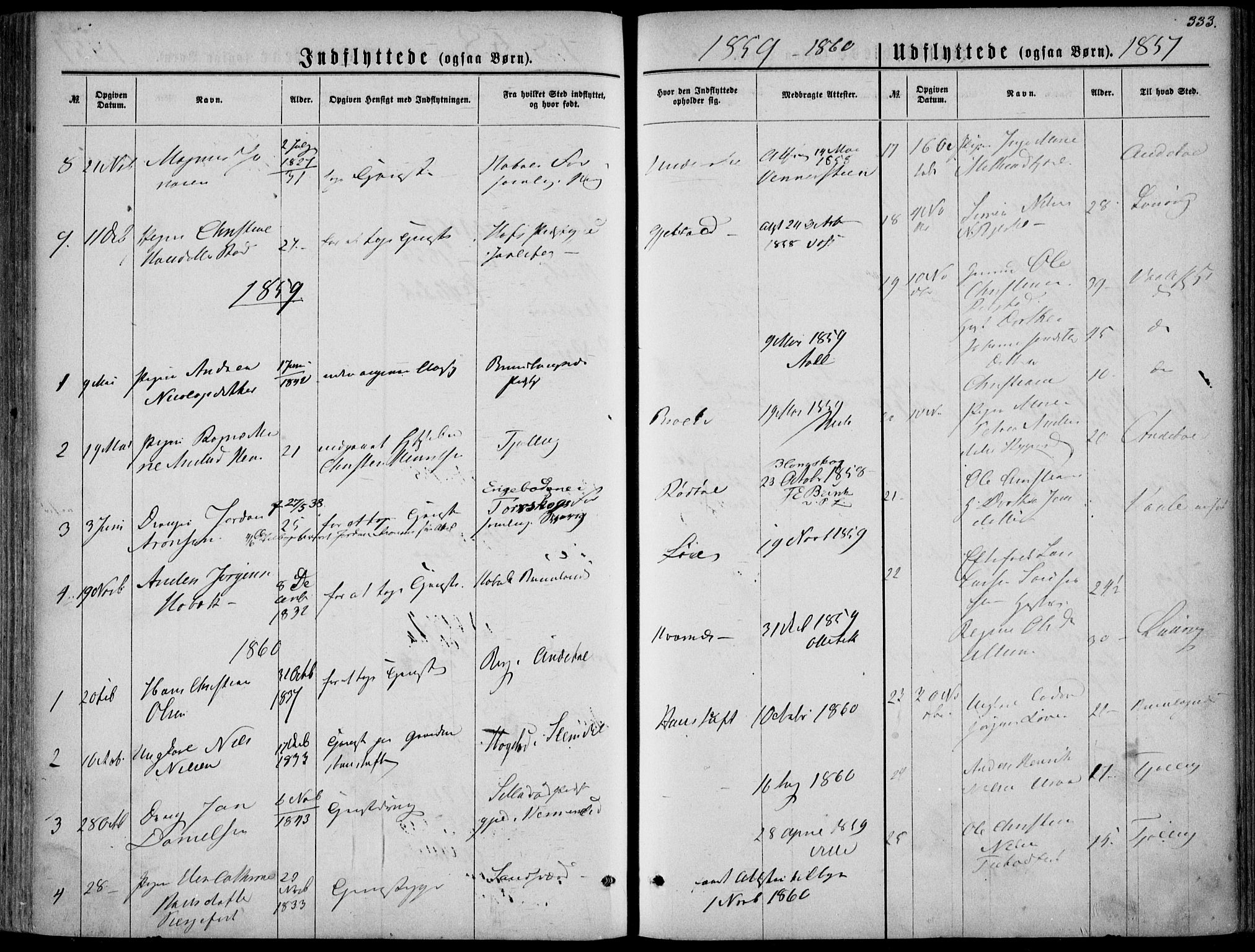 Hedrum kirkebøker, AV/SAKO-A-344/F/Fa/L0007: Parish register (official) no. I 7, 1857-1868, p. 333