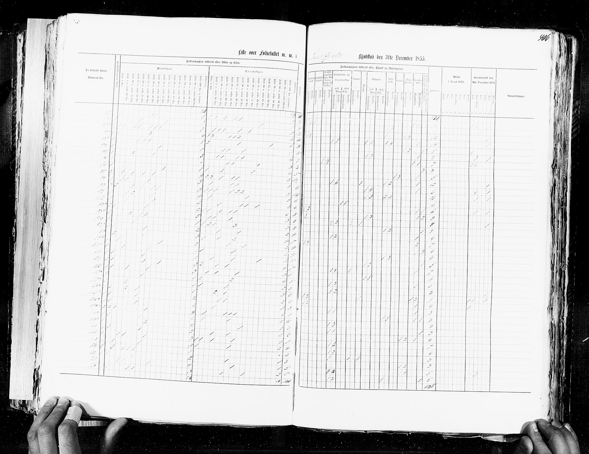 RA, Census 1855, vol. 7: Fredrikshald-Kragerø, 1855, p. 406