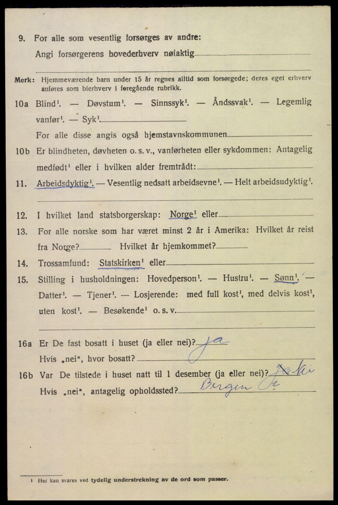 SAK, 1920 census for Søgne, 1920, p. 6182