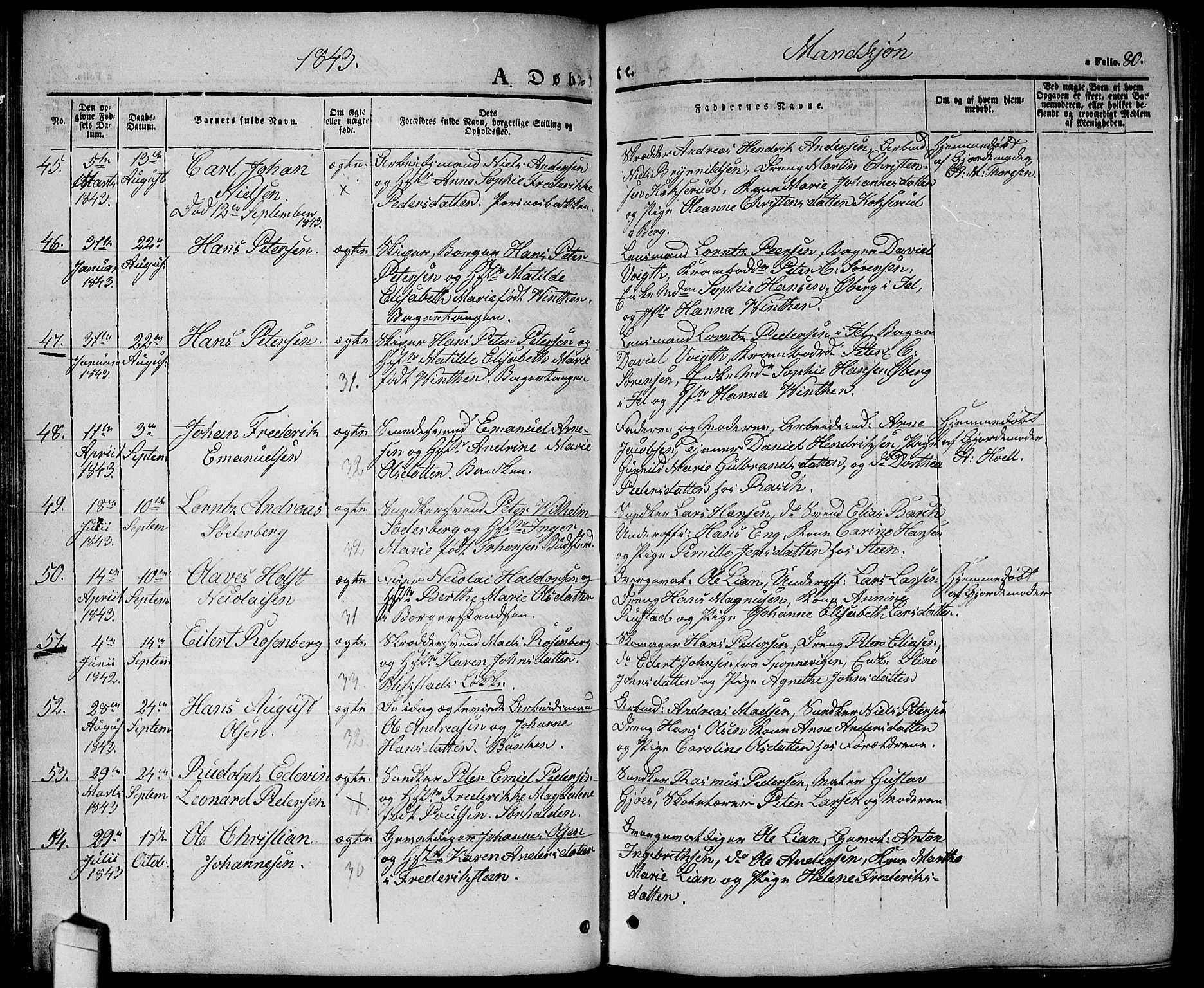 Halden prestekontor Kirkebøker, AV/SAO-A-10909/G/Ga/L0003: Parish register (copy) no. 3, 1834-1844, p. 80