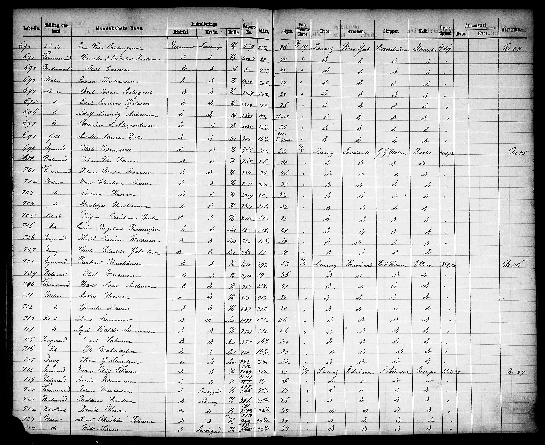 Drammen innrulleringsdistrikt, AV/SAKO-A-781/H/Ha/L0002: Mønstringsjournal, 1870-1882, p. 356