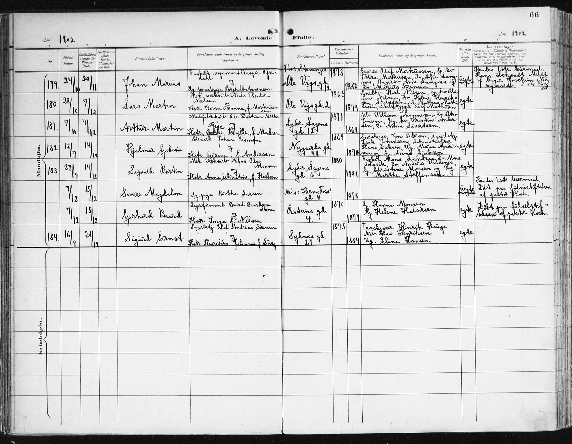 Johanneskirken sokneprestembete, AV/SAB-A-76001/H/Haa/L0002: Parish register (official) no. A 2, 1900-1912, p. 66