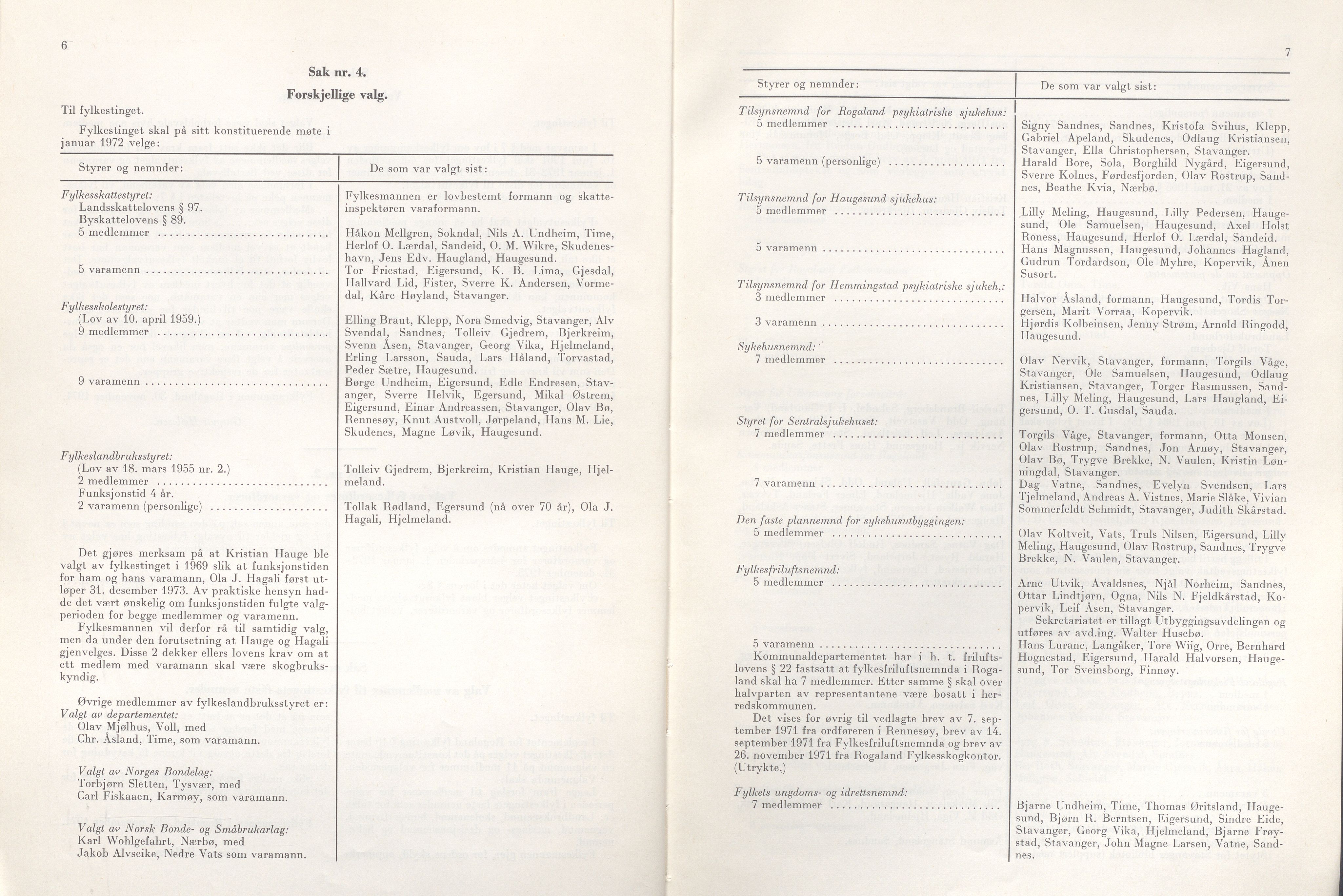 Rogaland fylkeskommune - Fylkesrådmannen , IKAR/A-900/A/Aa/Aaa/L0092: Møtebok , 1972, p. 6-7