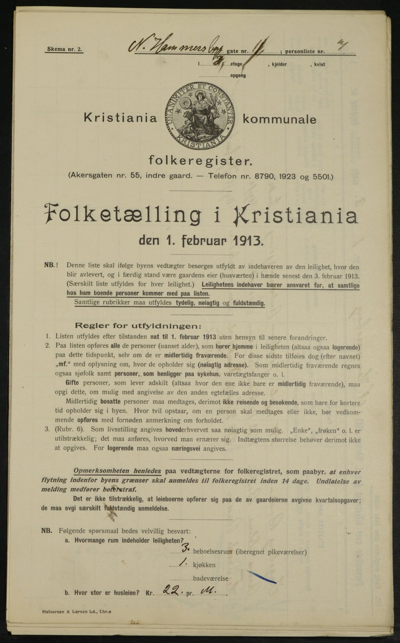 OBA, Municipal Census 1913 for Kristiania, 1913, p. 69139