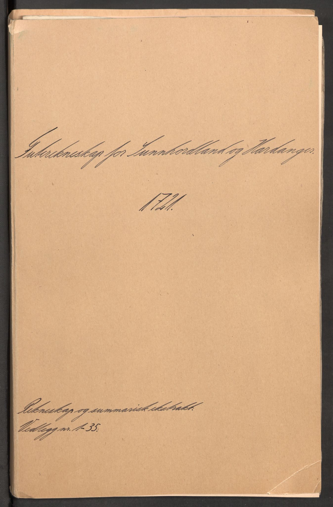 Rentekammeret inntil 1814, Reviderte regnskaper, Fogderegnskap, RA/EA-4092/R48/L3000: Fogderegnskap Sunnhordland og Hardanger, 1721, p. 2