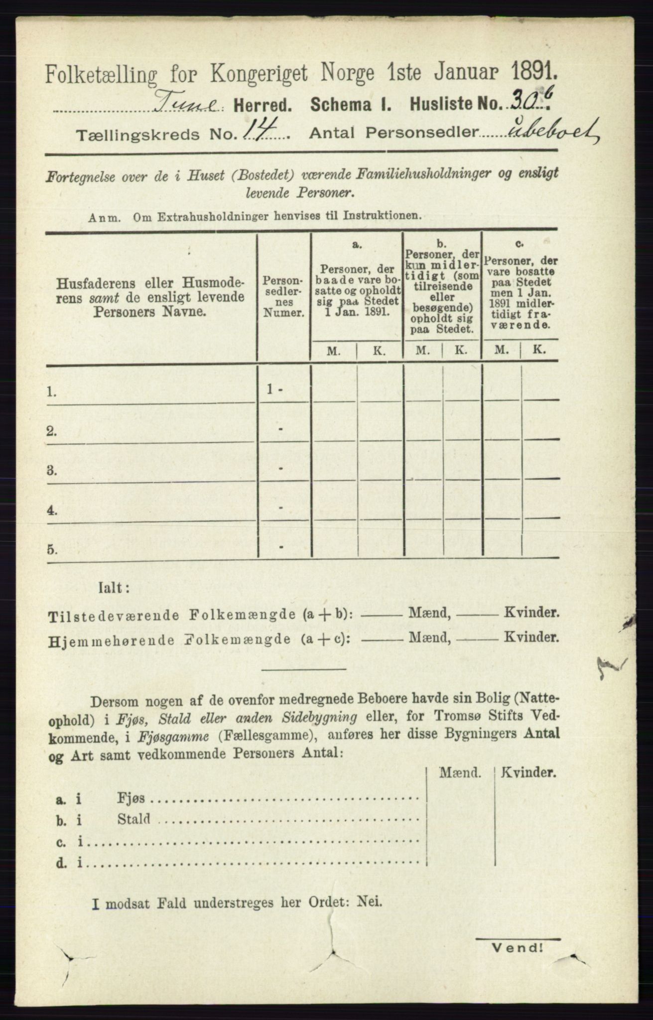 RA, 1891 census for 0130 Tune, 1891, p. 7917