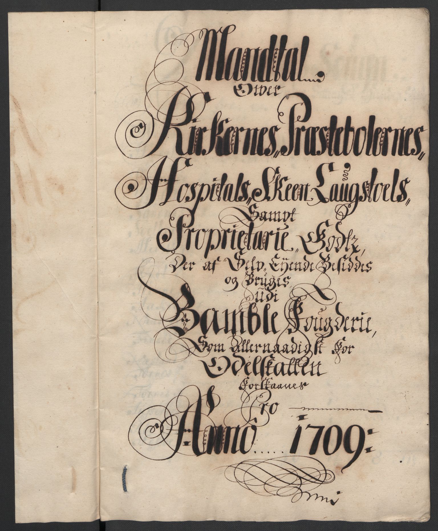 Rentekammeret inntil 1814, Reviderte regnskaper, Fogderegnskap, AV/RA-EA-4092/R36/L2118: Fogderegnskap Øvre og Nedre Telemark og Bamble, 1708-1709, p. 265