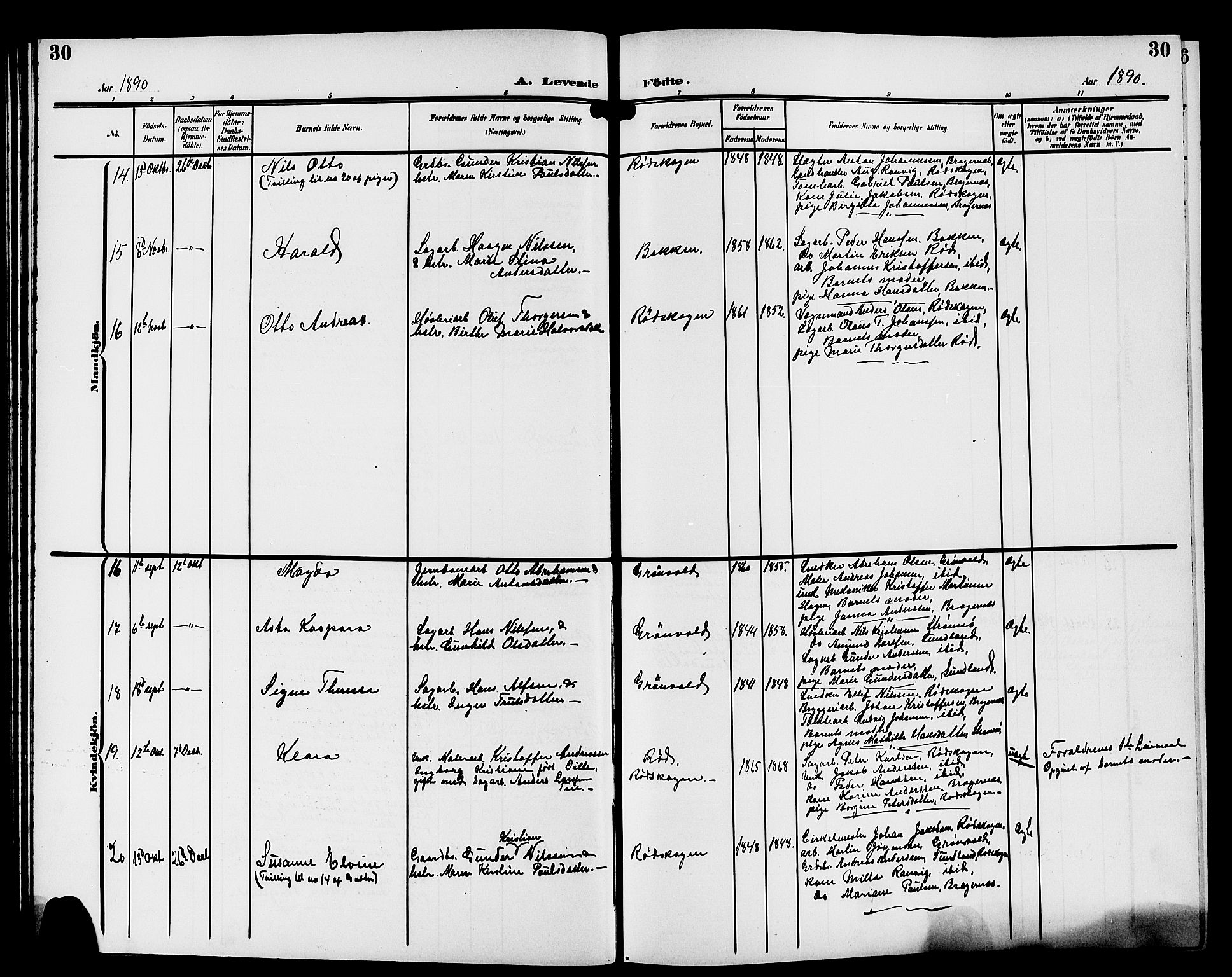 Strømsgodset kirkebøker, AV/SAKO-A-324/G/Ga/L0002: Parish register (copy) no. 2, 1885-1910, p. 30