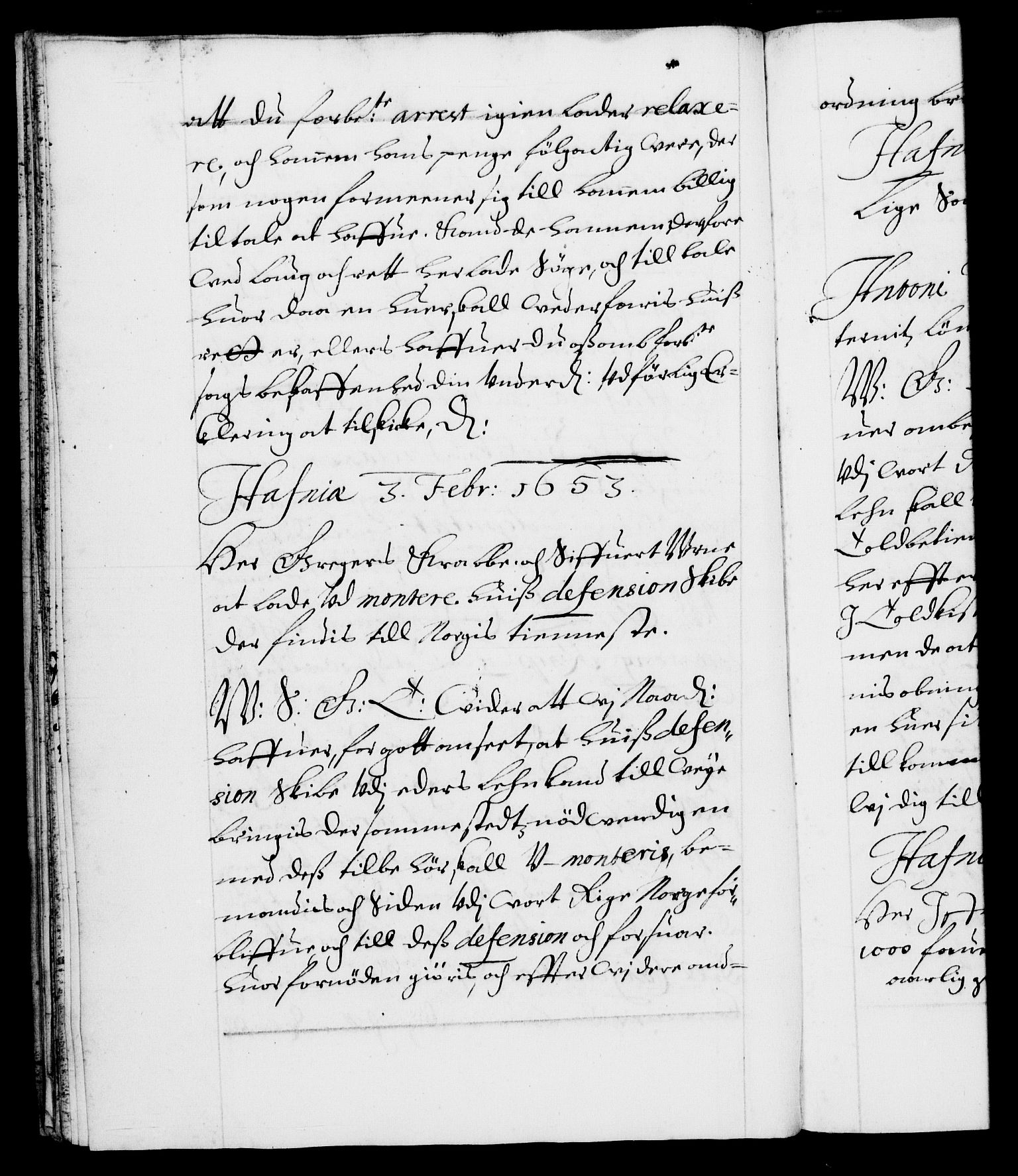 Danske Kanselli 1572-1799, RA/EA-3023/F/Fc/Fca/Fcab/L0009: Norske tegnelser (mikrofilm), 1653-1656, p. 18b