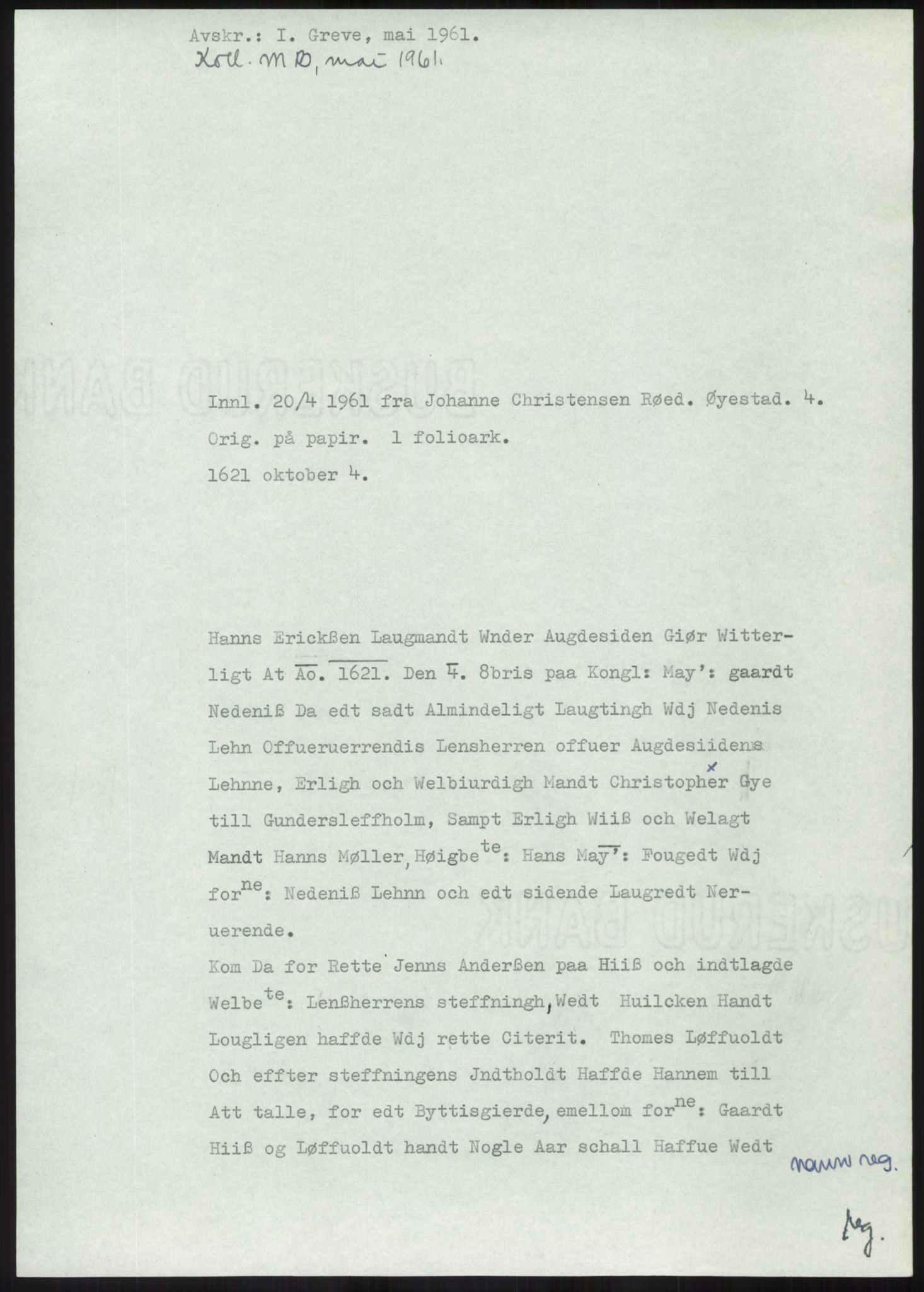 Samlinger til kildeutgivelse, Diplomavskriftsamlingen, RA/EA-4053/H/Ha, p. 1787