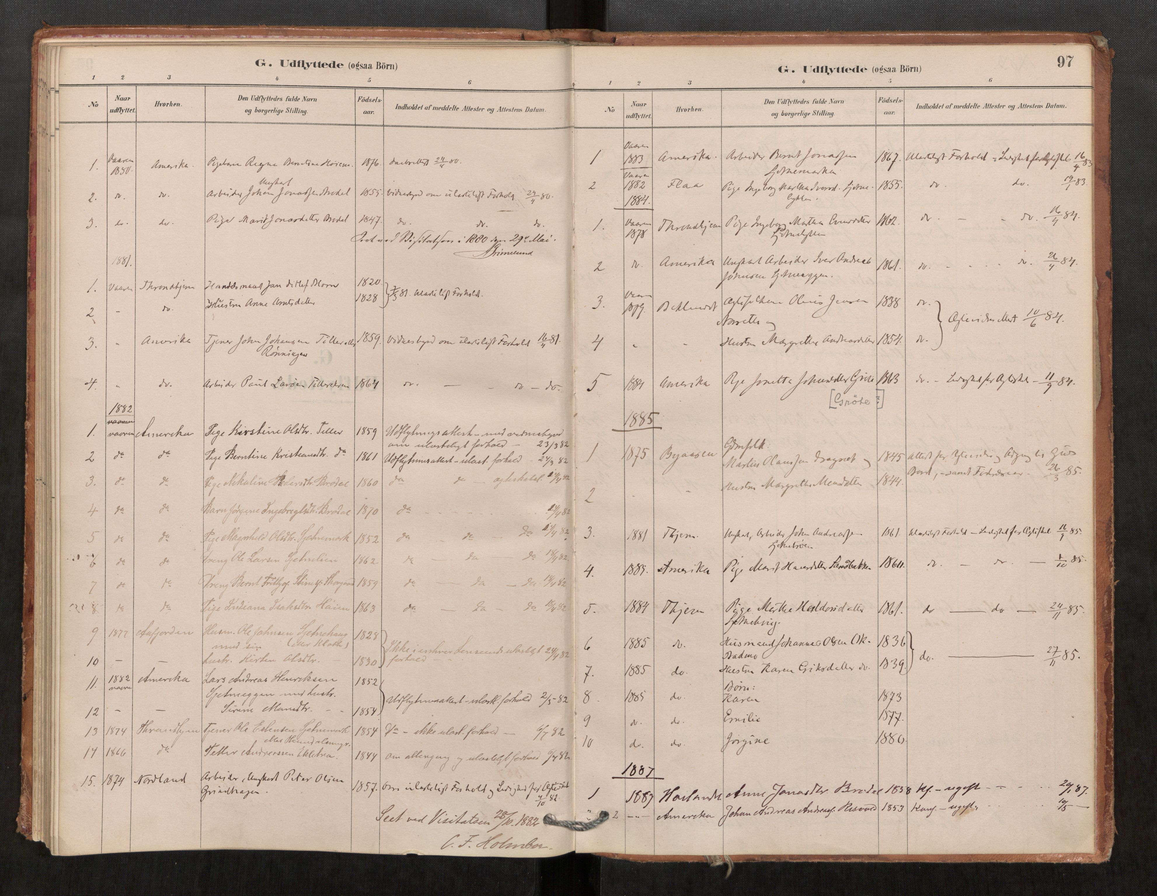 Klæbu sokneprestkontor, SAT/A-1112: Parish register (official) no. 1, 1880-1900, p. 97