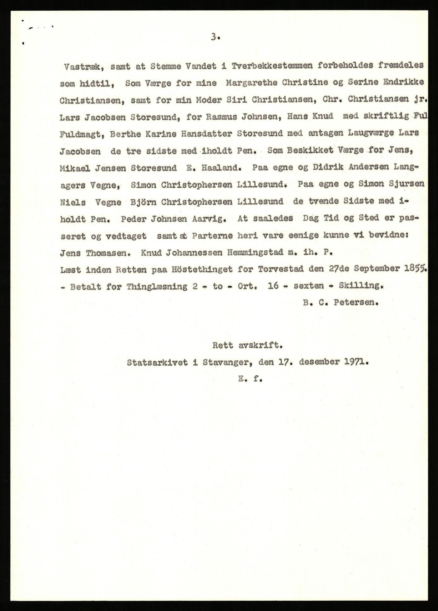 Statsarkivet i Stavanger, SAST/A-101971/03/Y/Yj/L0054: Avskrifter sortert etter gårdsnavn: Lillehammer - Lunde, 1750-1930, p. 43