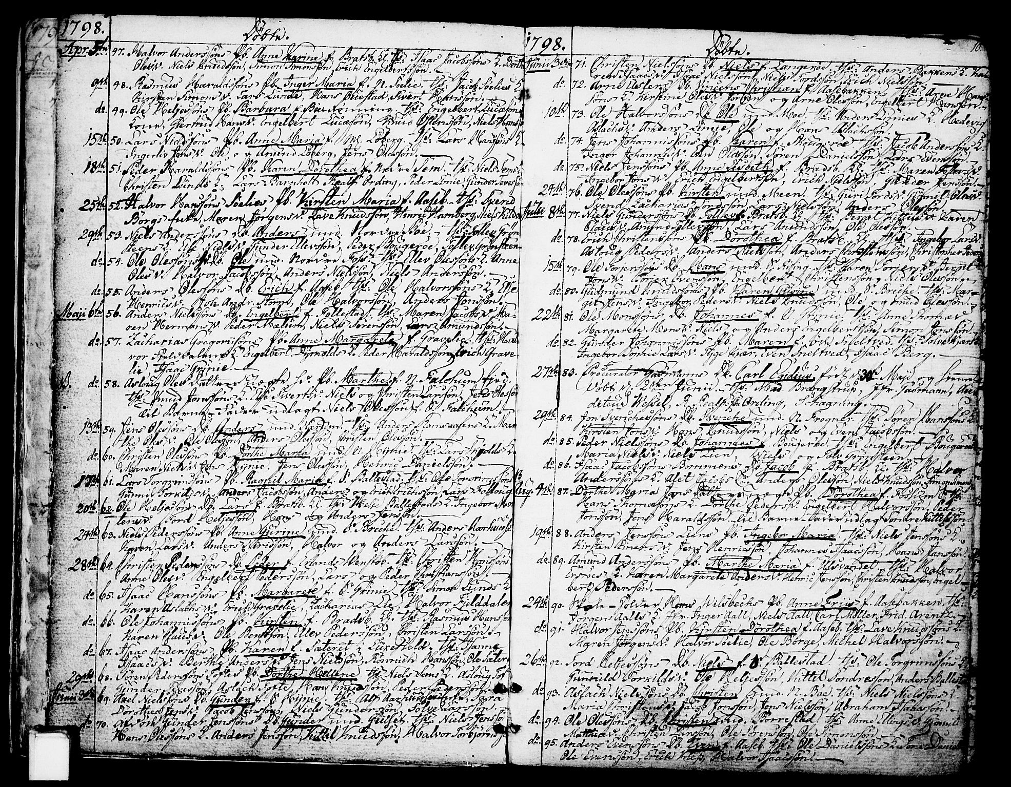 Gjerpen kirkebøker, SAKO/A-265/F/Fa/L0003: Parish register (official) no. I 3, 1796-1814, p. 10