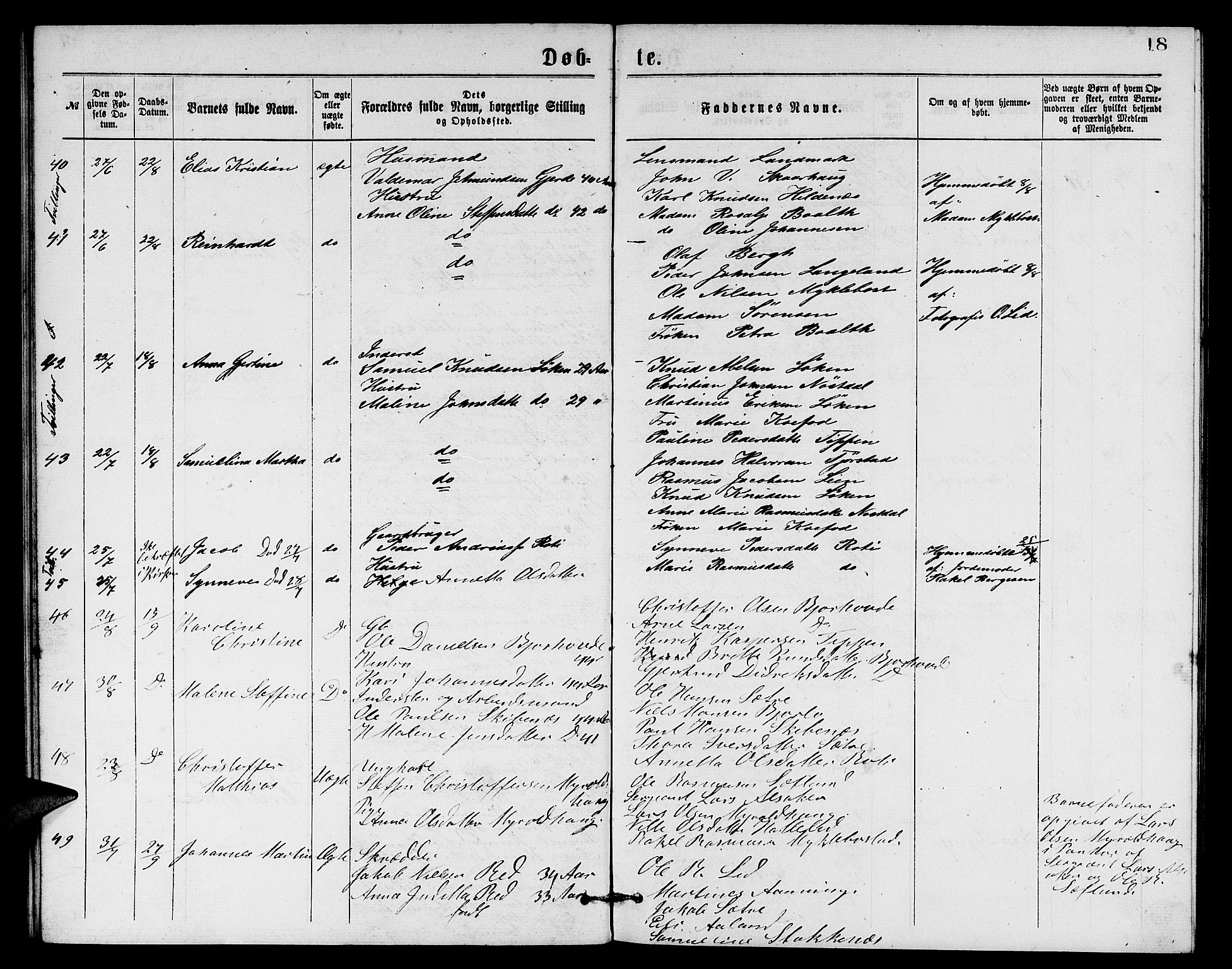 Eid sokneprestembete, AV/SAB-A-82301/H/Hab/Habb/L0001: Parish register (copy) no. B 1, 1877-1882, p. 18