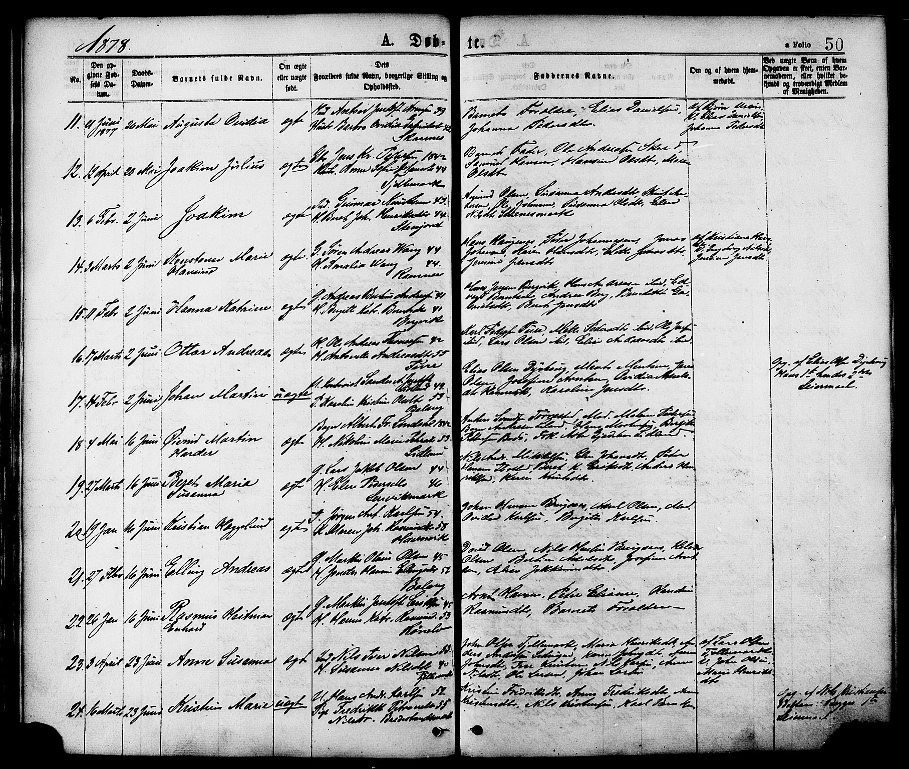 Ministerialprotokoller, klokkerbøker og fødselsregistre - Nordland, SAT/A-1459/863/L0897: Parish register (official) no. 863A09, 1872-1886, p. 50