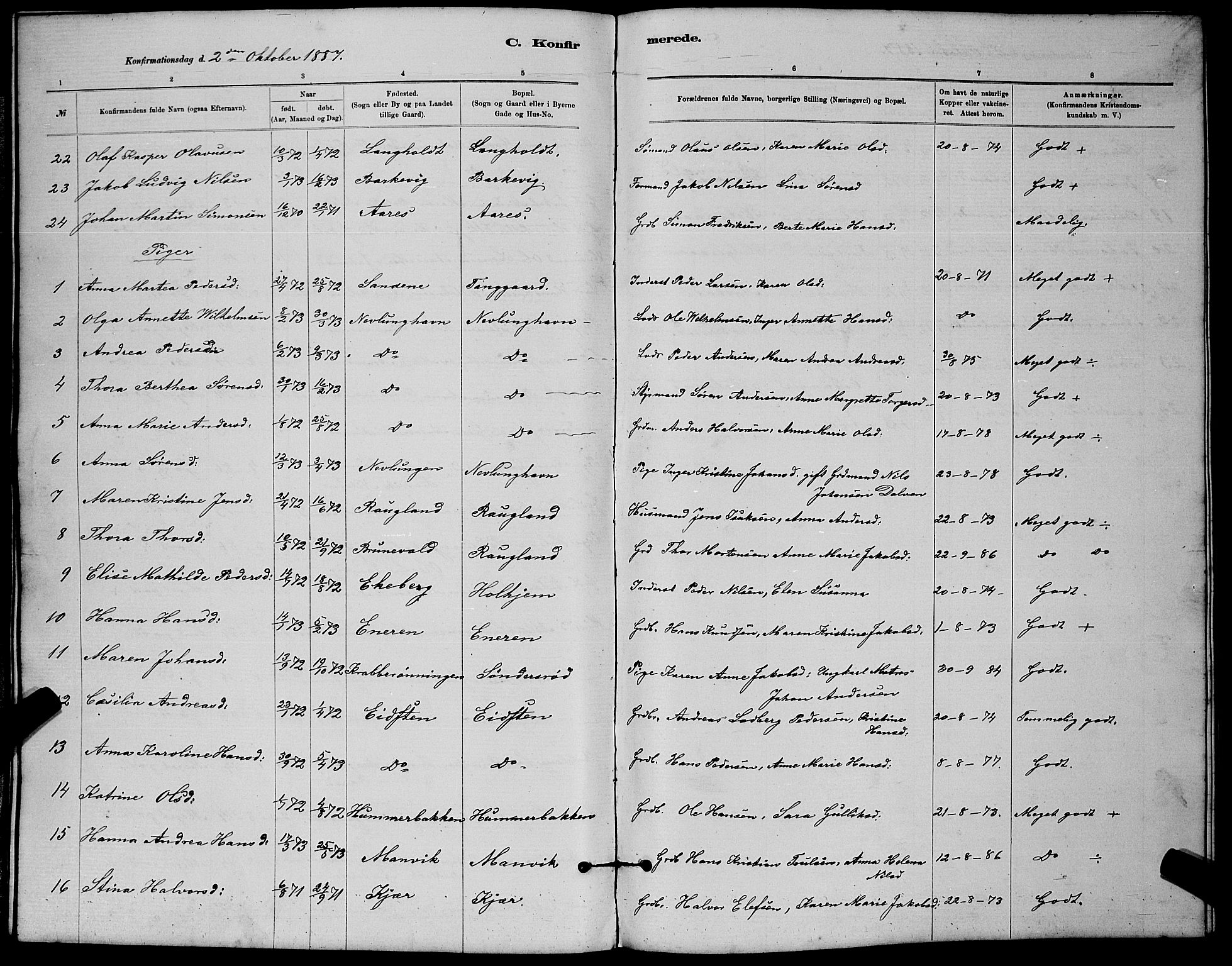 Brunlanes kirkebøker, AV/SAKO-A-342/G/Gb/L0002: Parish register (copy) no. II 2, 1878-1902