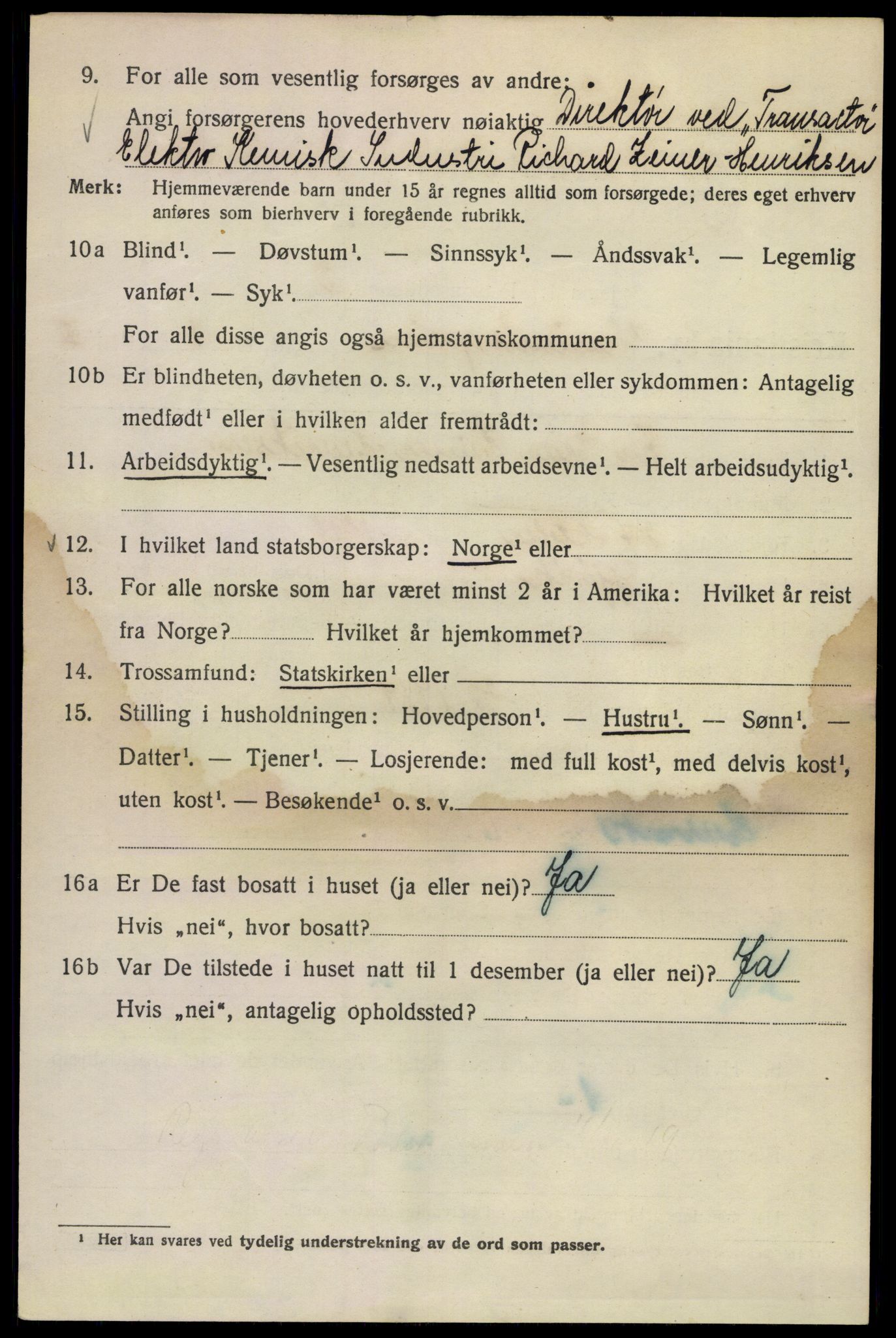 SAO, 1920 census for Kristiania, 1920, p. 619354