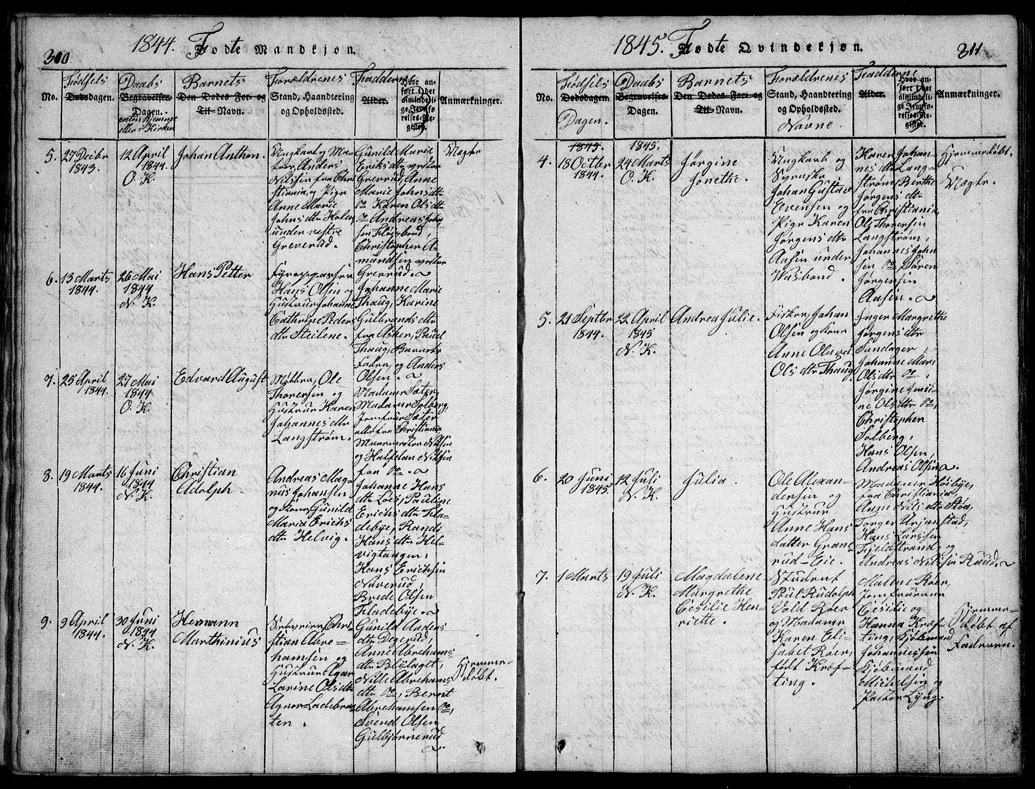 Nesodden prestekontor Kirkebøker, SAO/A-10013/G/Ga/L0001: Parish register (copy) no. I 1, 1814-1847, p. 310-311