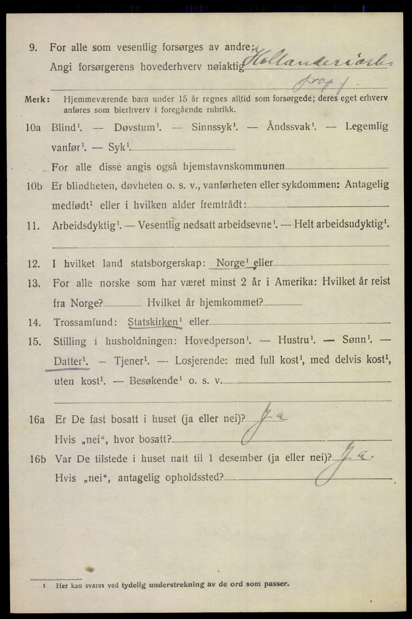 SAKO, 1920 census for Solum, 1920, p. 4227