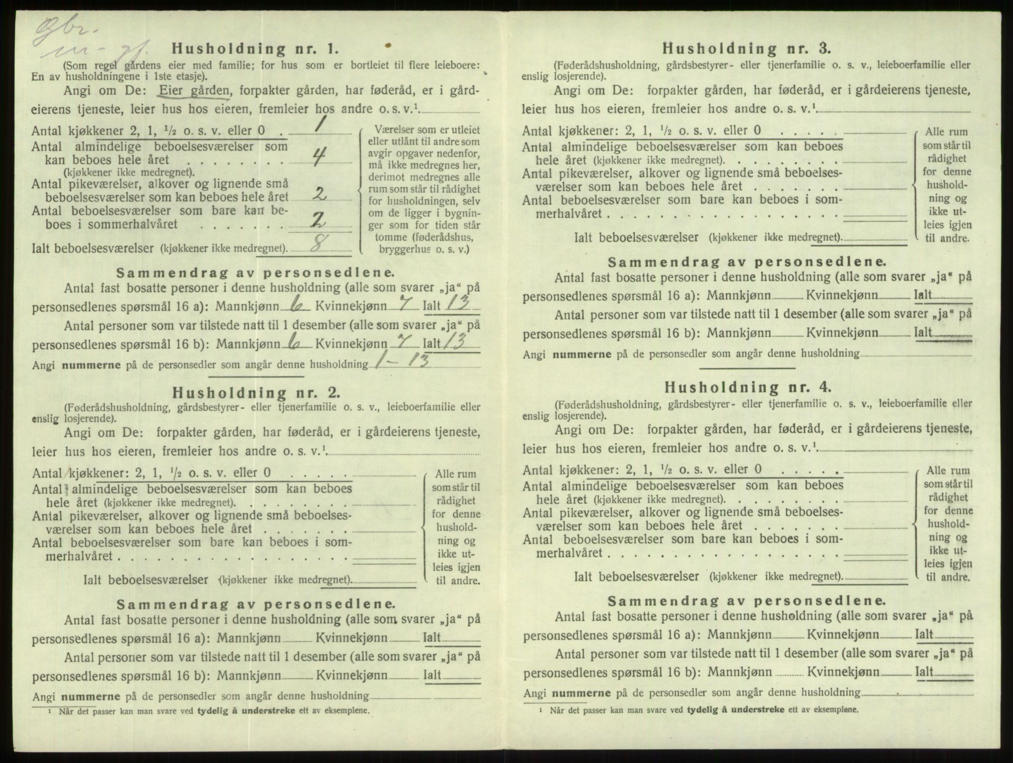 SAB, 1920 census for Gloppen, 1920, p. 644