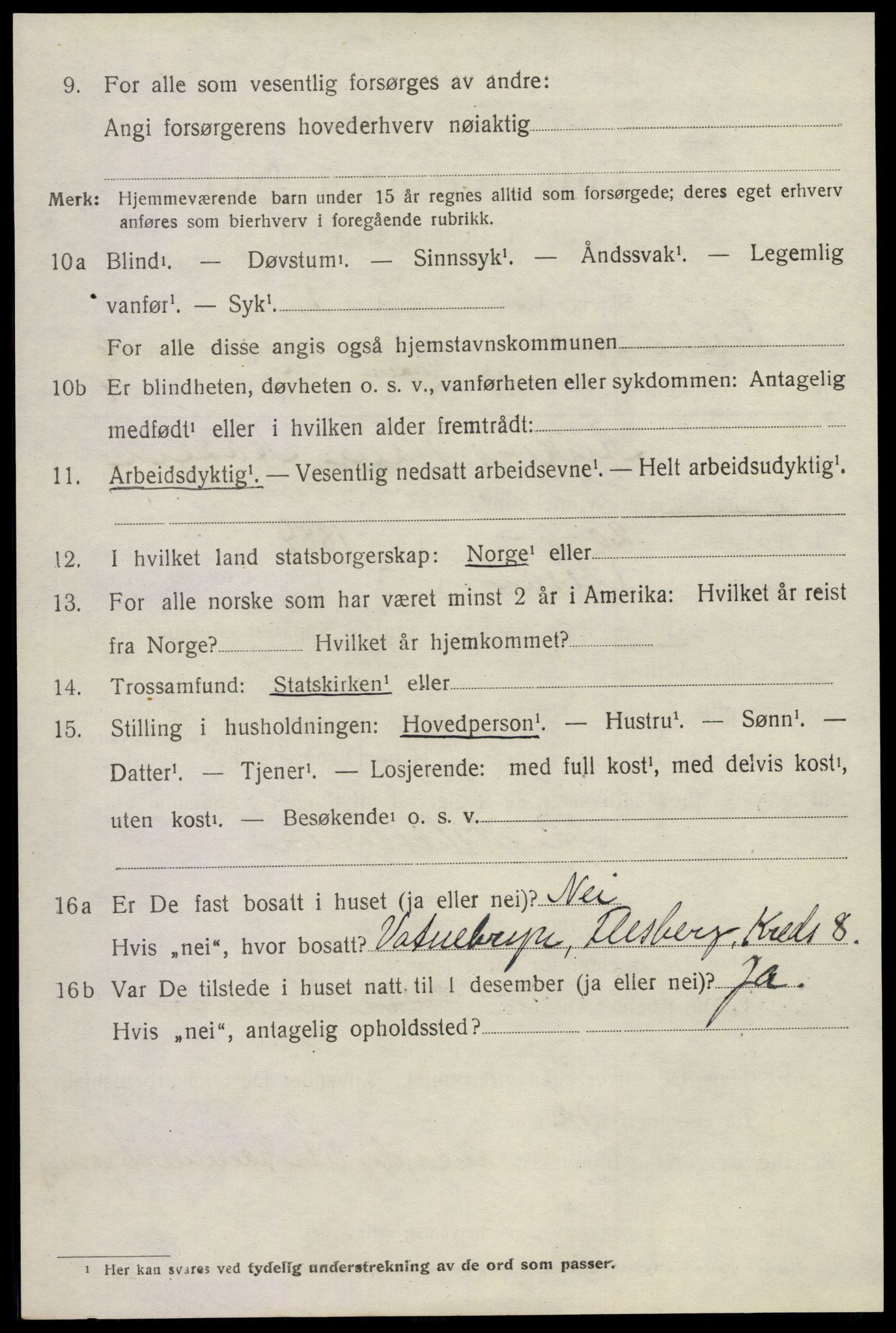 SAKO, 1920 census for Flesberg, 1920, p. 2732