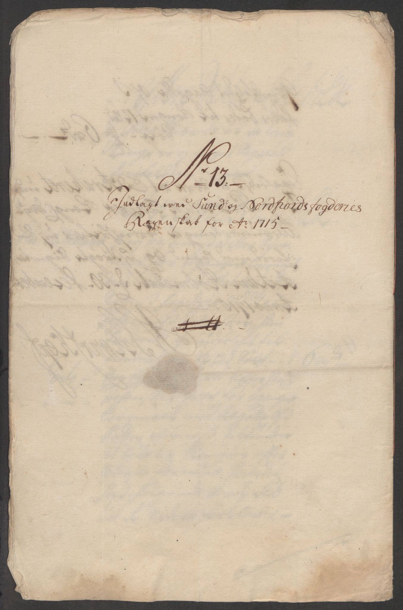 Rentekammeret inntil 1814, Reviderte regnskaper, Fogderegnskap, AV/RA-EA-4092/R53/L3439: Fogderegnskap Sunn- og Nordfjord, 1715, p. 385