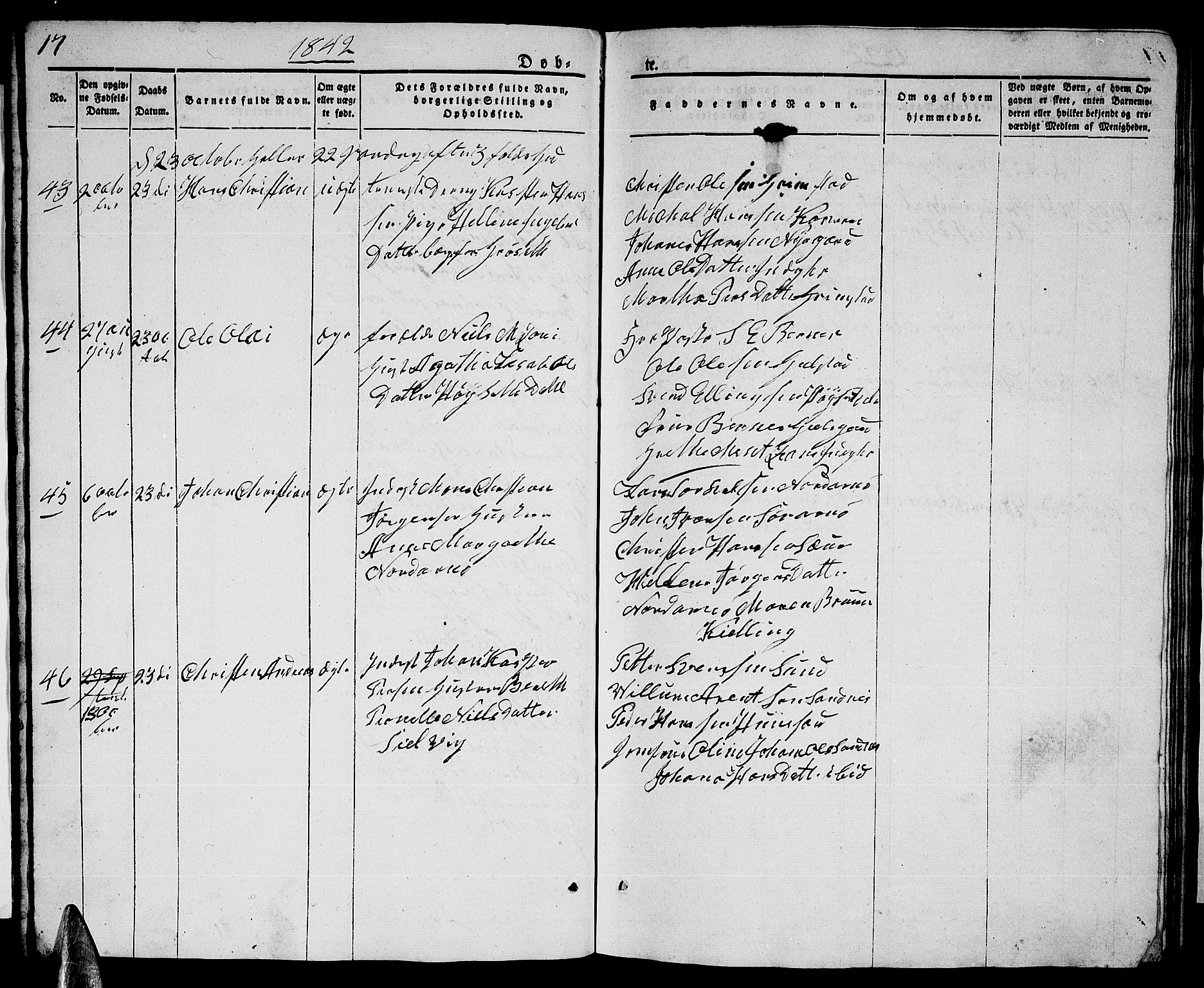 Ministerialprotokoller, klokkerbøker og fødselsregistre - Nordland, AV/SAT-A-1459/805/L0106: Parish register (copy) no. 805C02, 1841-1861, p. 17