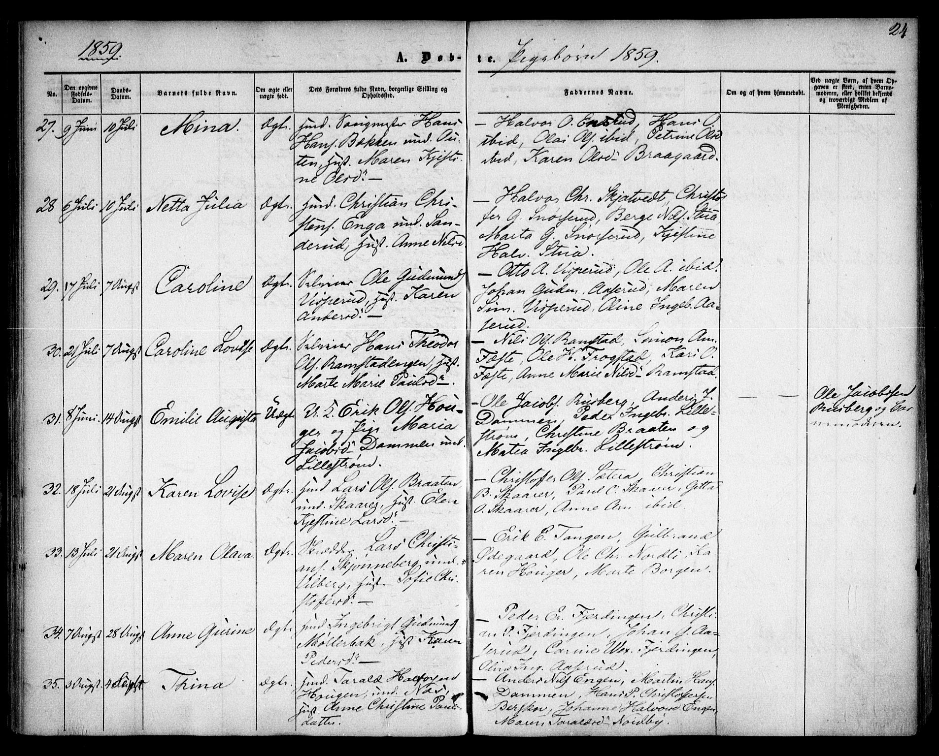 Fet prestekontor Kirkebøker, AV/SAO-A-10370a/F/Fa/L0011: Parish register (official) no. I 11, 1857-1866, p. 24