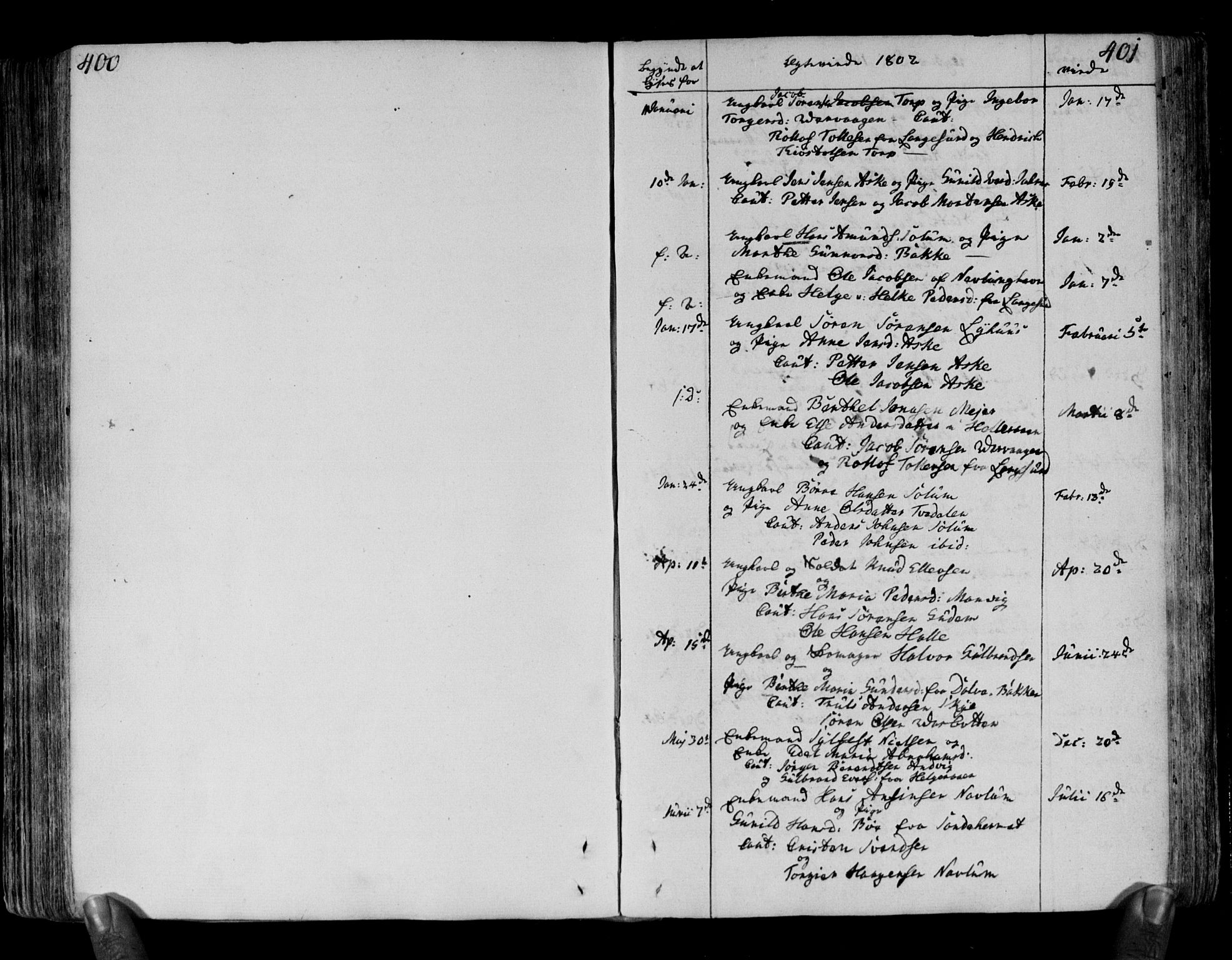 Brunlanes kirkebøker, SAKO/A-342/F/Fa/L0002: Parish register (official) no. I 2, 1802-1834, p. 400-401