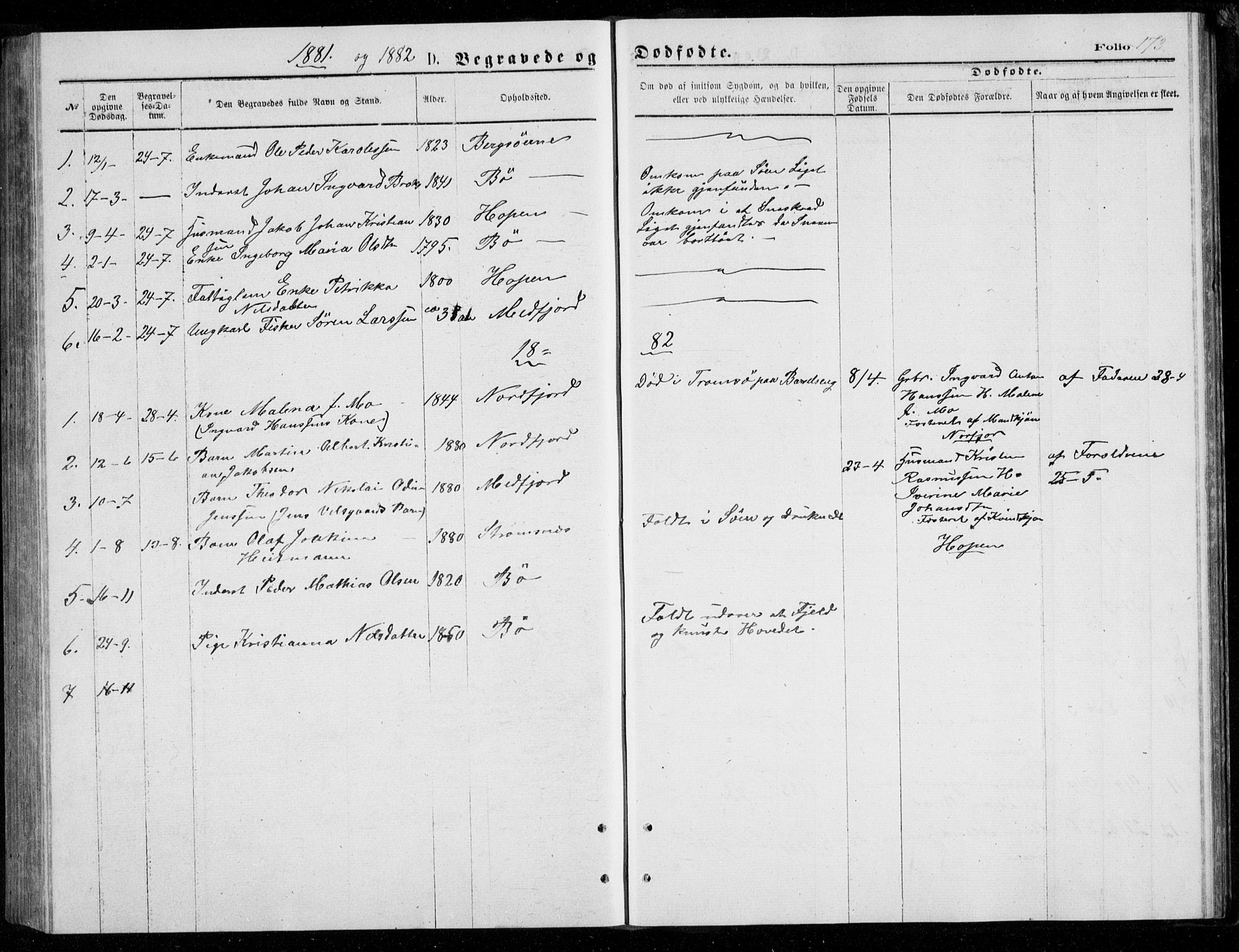 Berg sokneprestkontor, AV/SATØ-S-1318/G/Ga/Gab/L0003klokker: Parish register (copy) no. 3, 1874-1886, p. 173