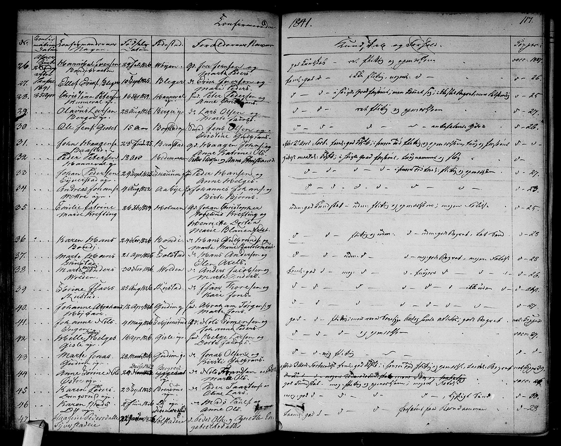 Asker prestekontor Kirkebøker, AV/SAO-A-10256a/F/Fa/L0009: Parish register (official) no. I 9, 1825-1878, p. 117