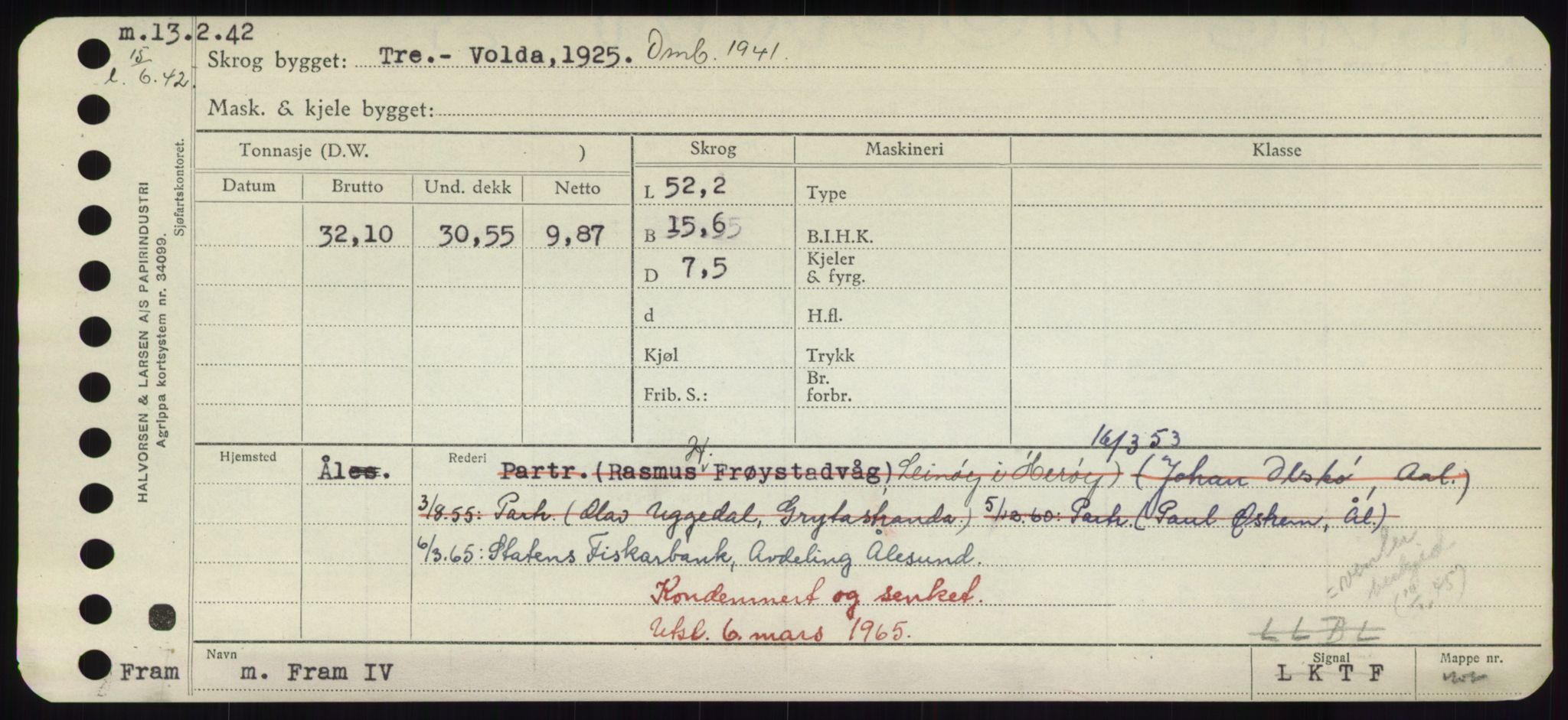 Sjøfartsdirektoratet med forløpere, Skipsmålingen, AV/RA-S-1627/H/Hd/L0011: Fartøy, Fla-Får, p. 277