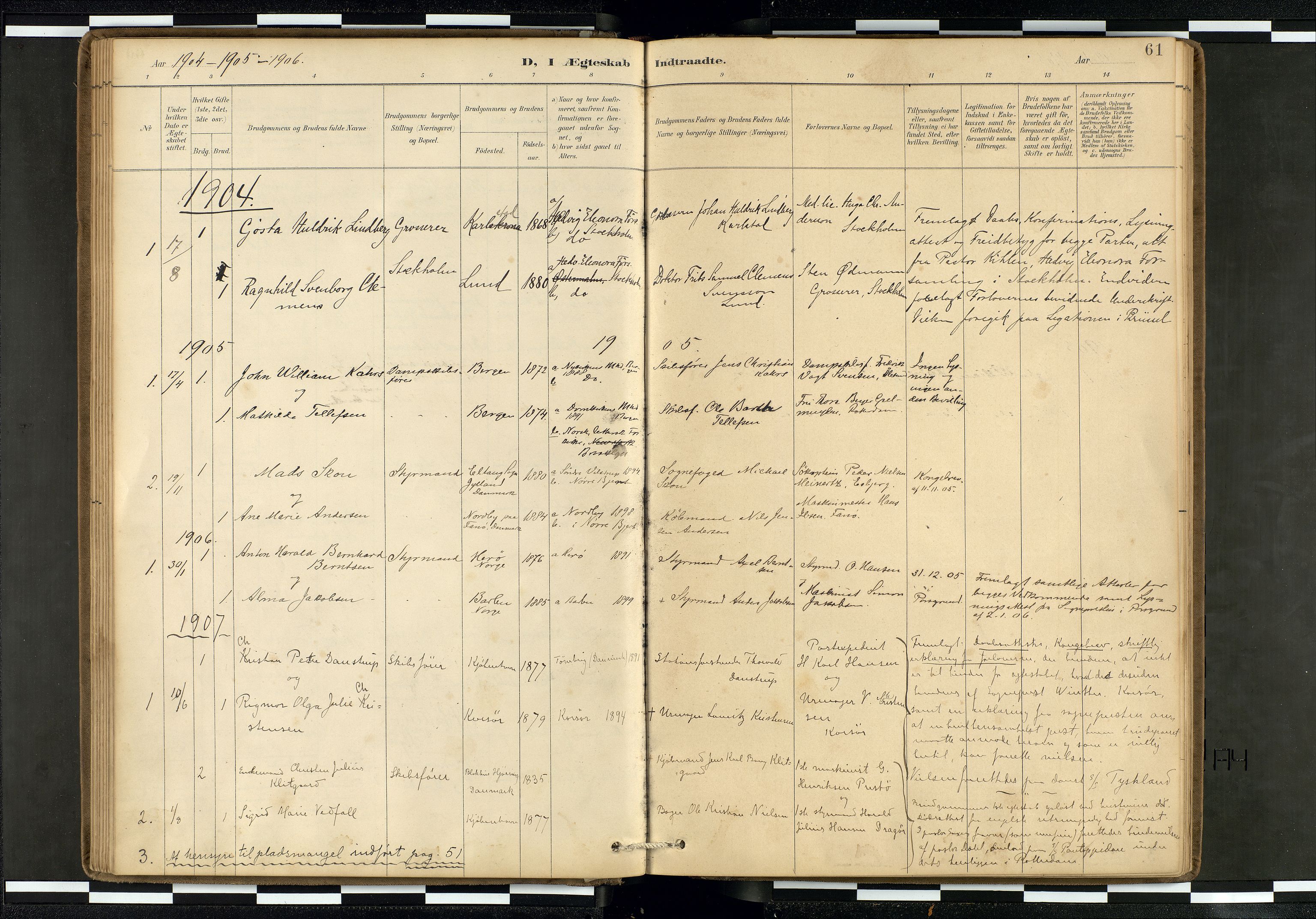 Den norske sjømannsmisjon i utlandet/Hollandske havner (Amsterdam-Rotterdam-Europort), AV/SAB-SAB/PA-0106/H/Ha/Haa/L0002: Parish register (official) no. A 2, 1887-1907, p. 60b-61a