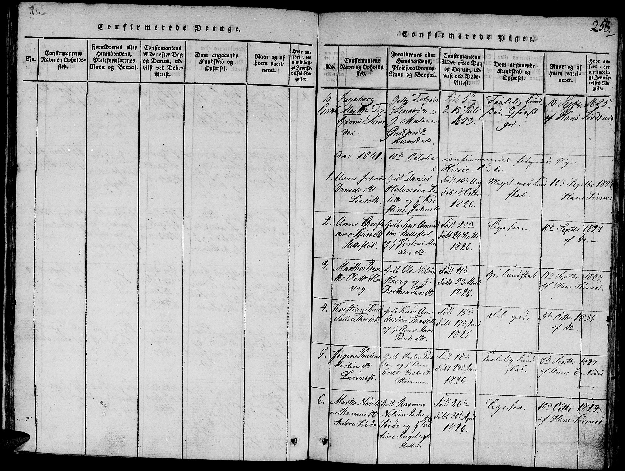 Ministerialprotokoller, klokkerbøker og fødselsregistre - Møre og Romsdal, AV/SAT-A-1454/504/L0054: Parish register (official) no. 504A01, 1816-1861, p. 258