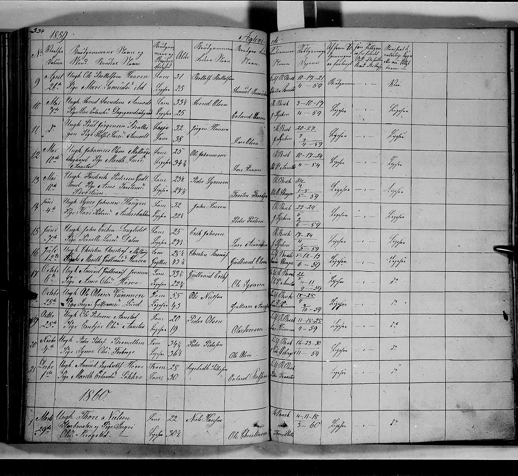 Lom prestekontor, SAH/PREST-070/L/L0004: Parish register (copy) no. 4, 1845-1864, p. 334-335