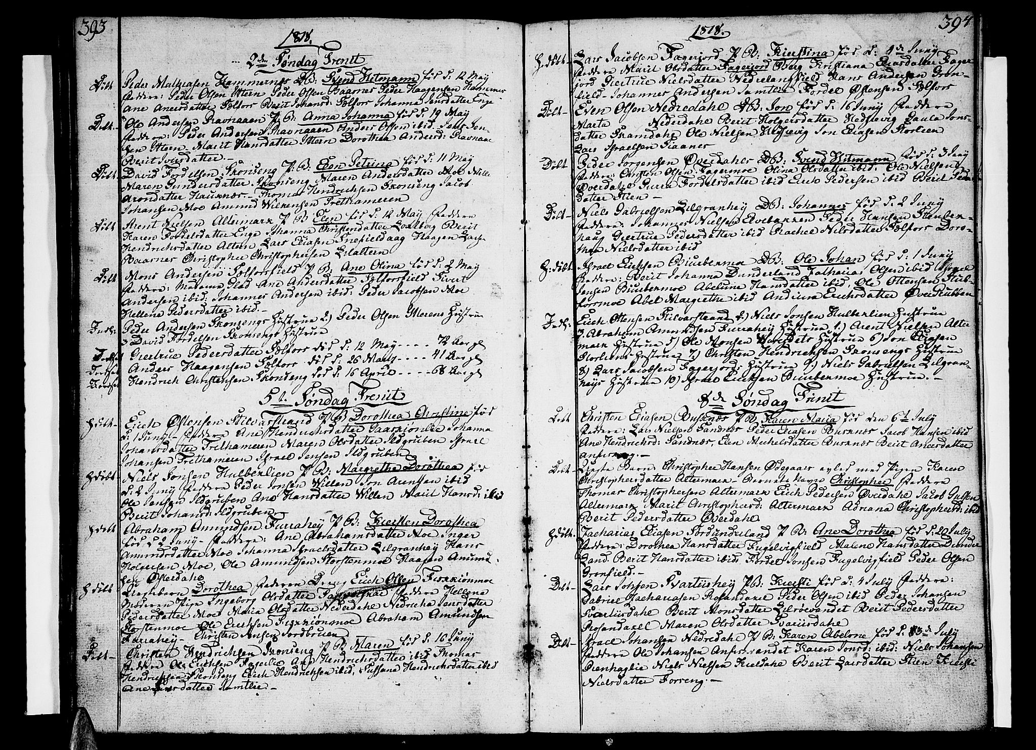 Ministerialprotokoller, klokkerbøker og fødselsregistre - Nordland, SAT/A-1459/825/L0351: Parish register (official) no. 825A06 /2, 1807-1819, p. 393-394