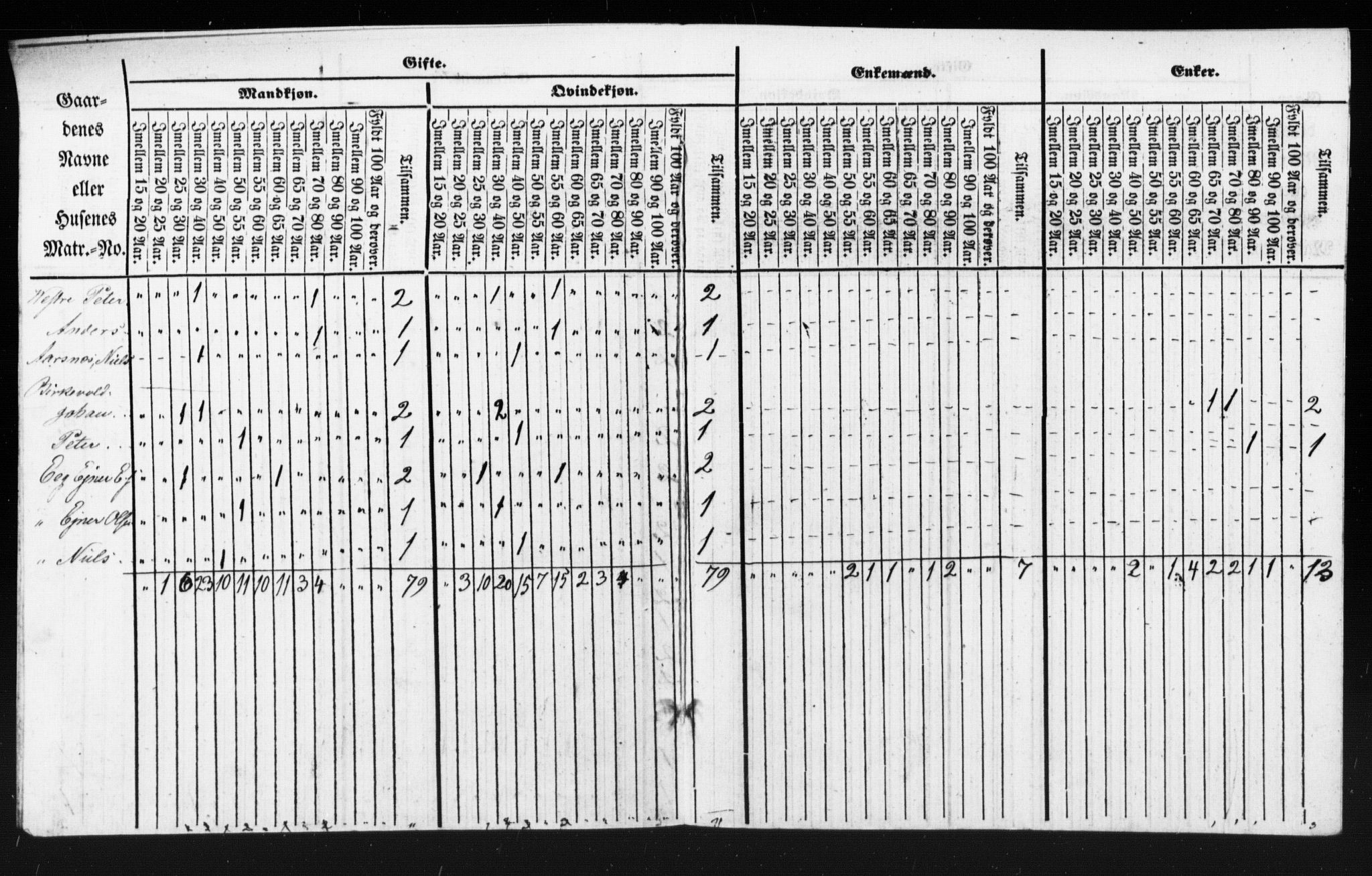 SAT, Census 1855 for Borgund, 1855, p. 7