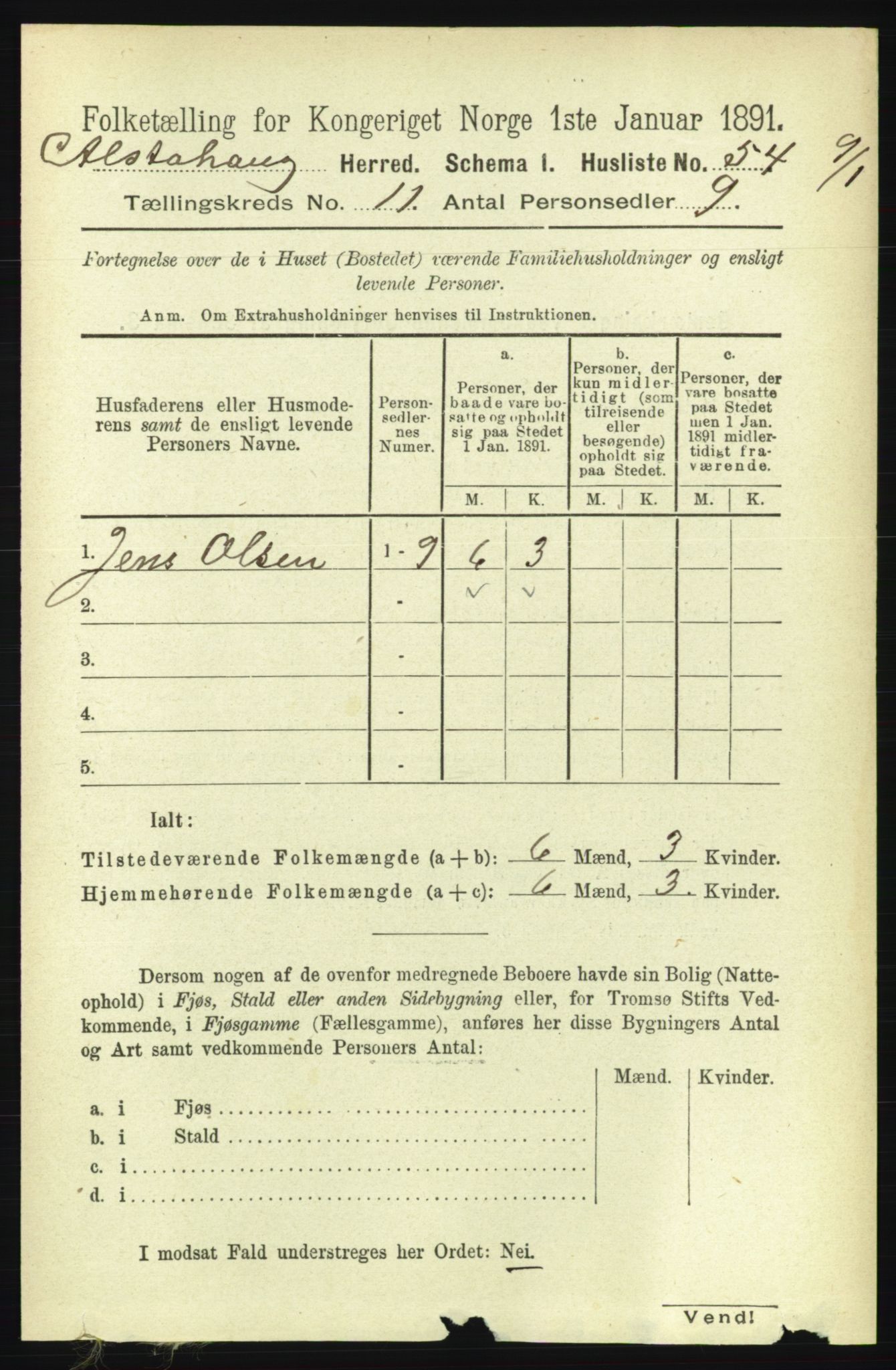 RA, 1891 census for 1820 Alstahaug, 1891, p. 3867