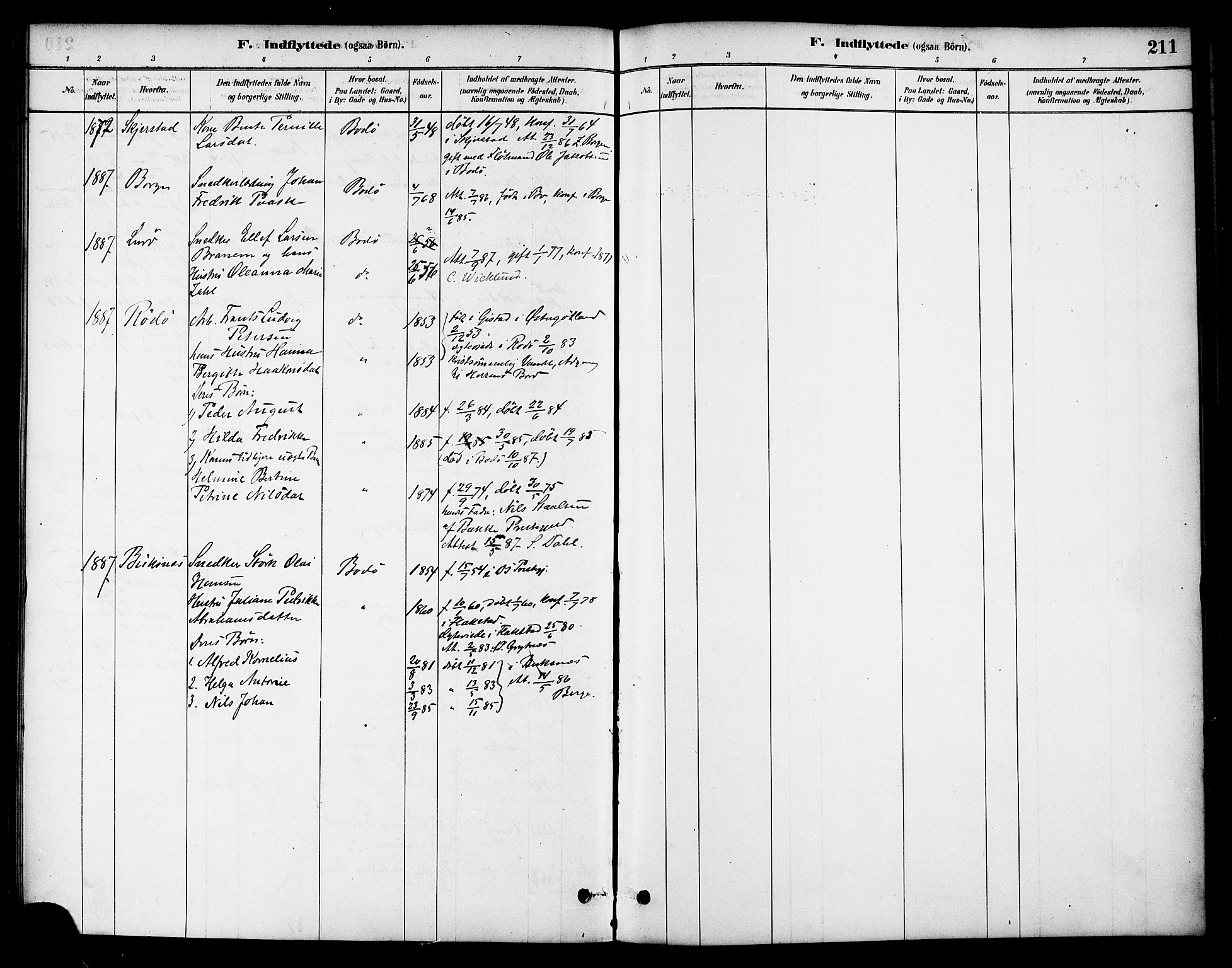 Ministerialprotokoller, klokkerbøker og fødselsregistre - Nordland, SAT/A-1459/801/L0030: Parish register (copy) no. 801C05, 1879-1887, p. 211