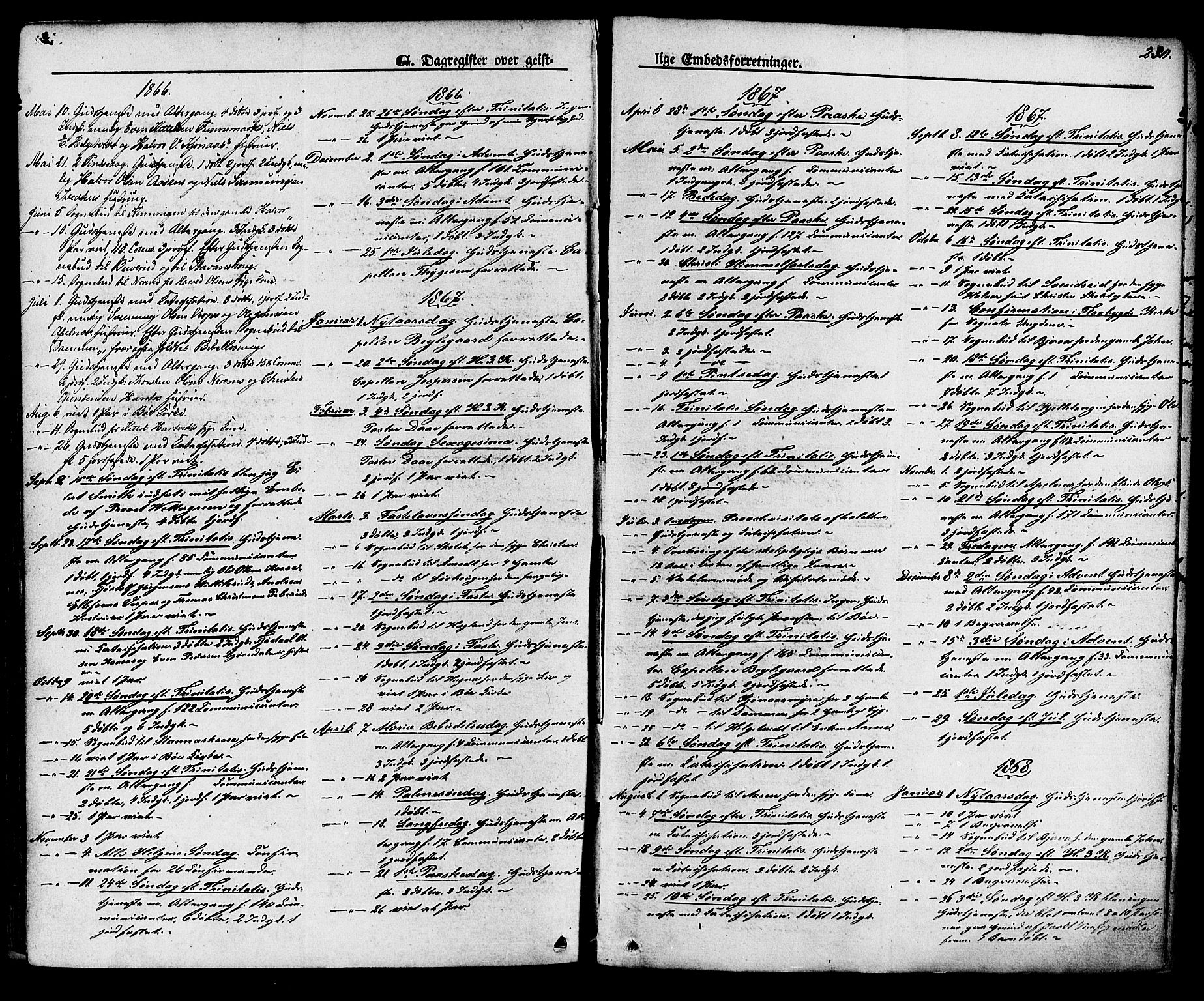 Lunde kirkebøker, SAKO/A-282/F/Fa/L0001: Parish register (official) no. I 1, 1866-1883, p. 230