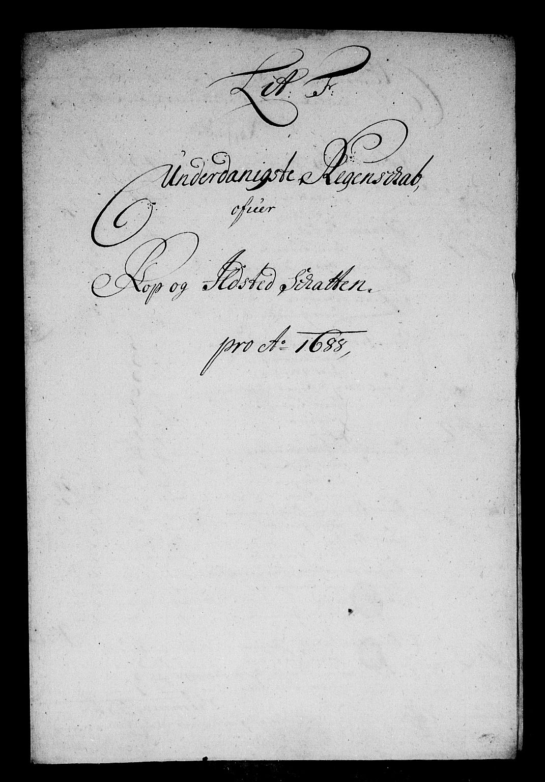 Rentekammeret inntil 1814, Reviderte regnskaper, Stiftamtstueregnskaper, Bergen stiftamt, RA/EA-6043/R/Rc/L0088: Bergen stiftamt, 1688