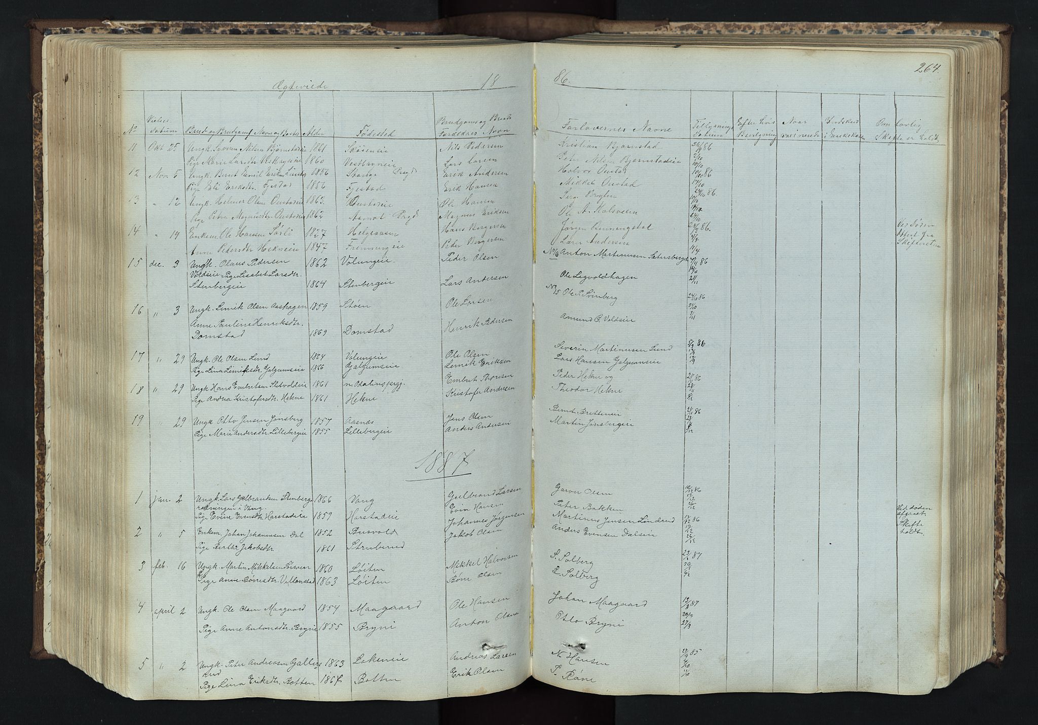 Romedal prestekontor, AV/SAH-PREST-004/L/L0011: Parish register (copy) no. 11, 1867-1895, p. 264