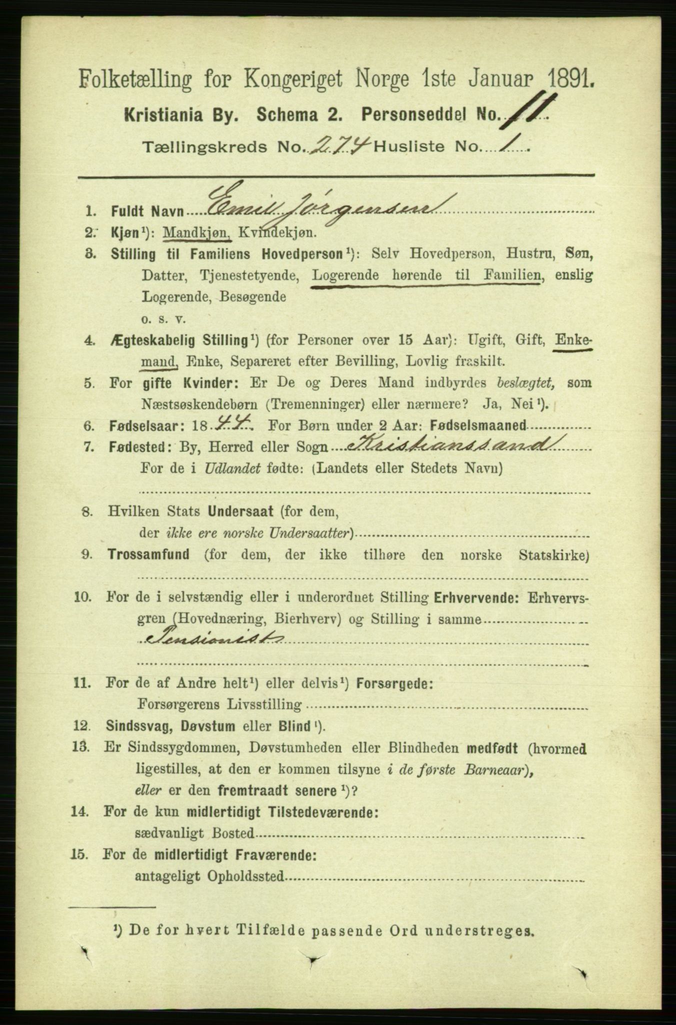 RA, 1891 census for 0301 Kristiania, 1891, p. 166411