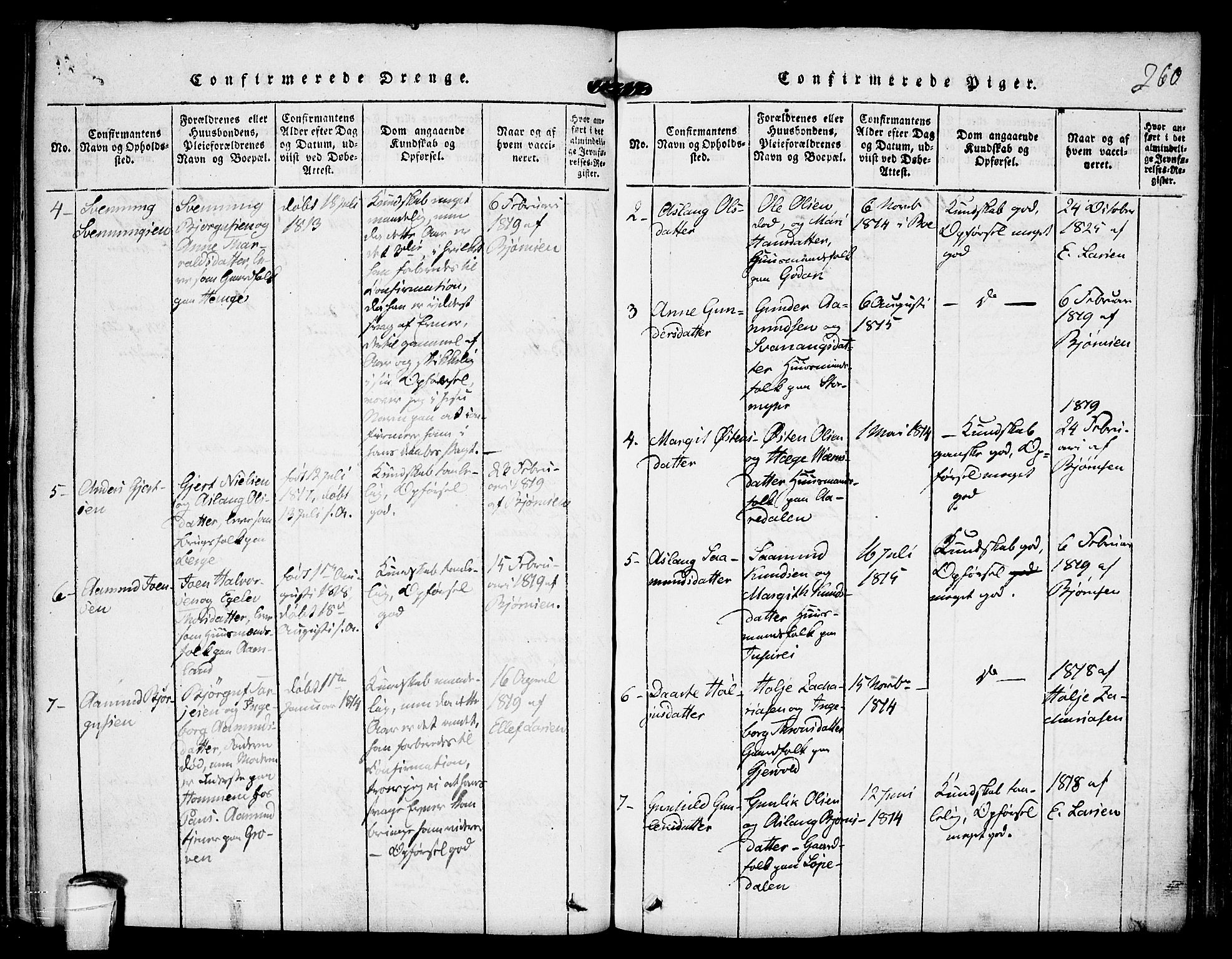 Kviteseid kirkebøker, SAKO/A-276/F/Fb/L0001: Parish register (official) no. II 1, 1815-1836, p. 260