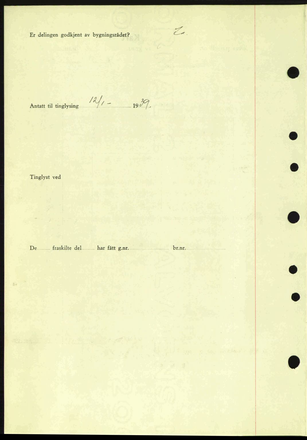 Moss sorenskriveri, SAO/A-10168: Mortgage book no. A5, 1938-1939, Diary no: : 95/1939