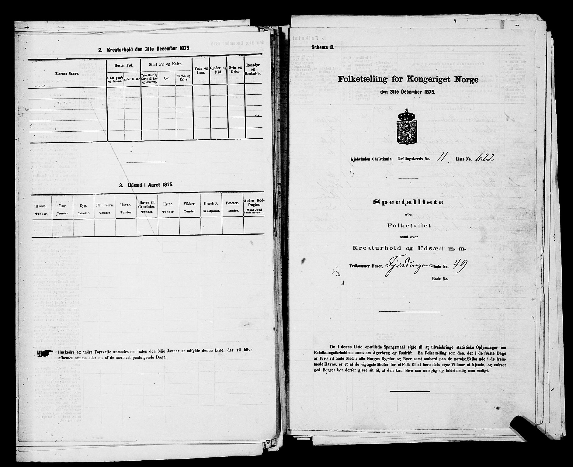 RA, 1875 census for 0301 Kristiania, 1875, p. 1931