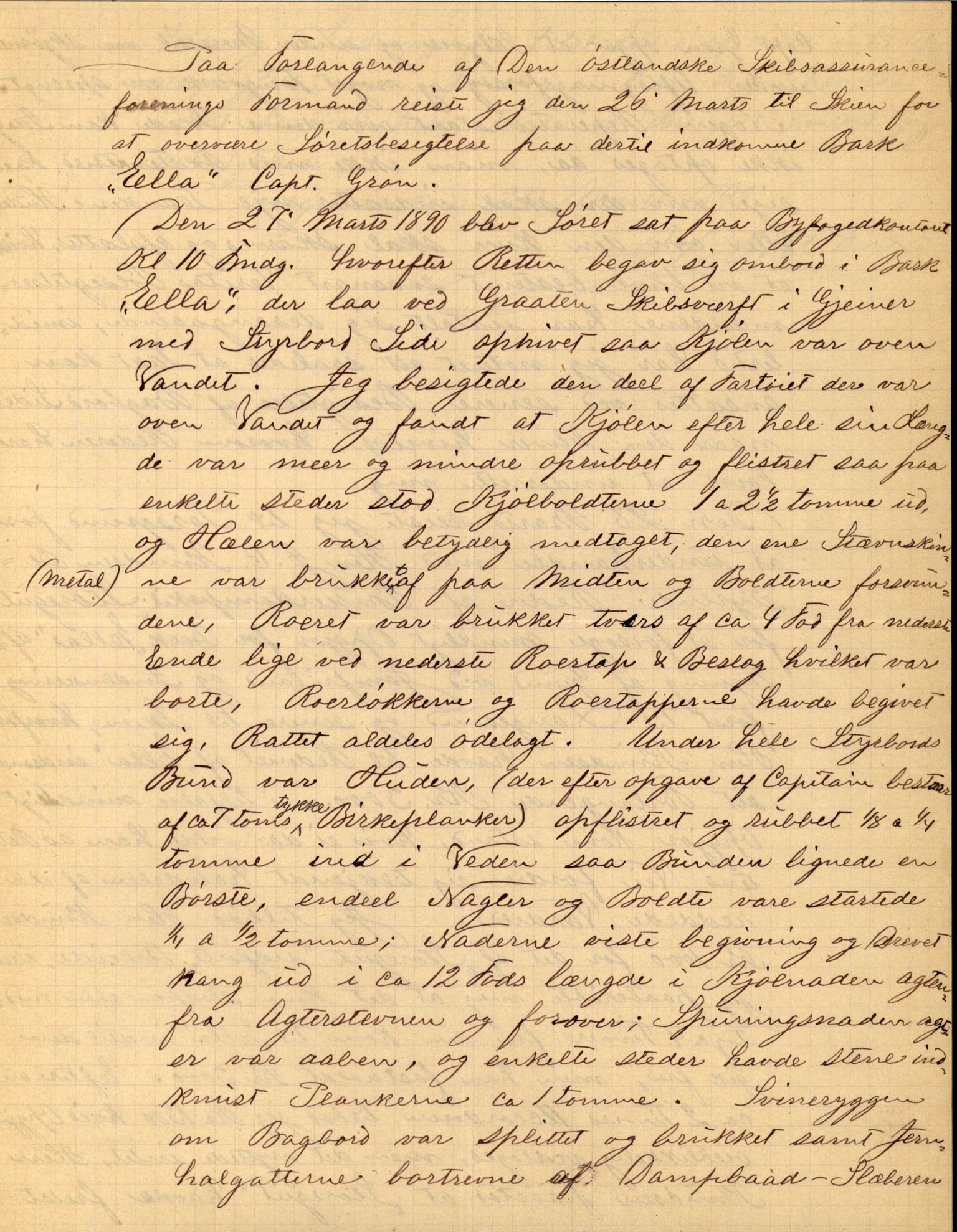 Pa 63 - Østlandske skibsassuranceforening, VEMU/A-1079/G/Ga/L0026/0002: Havaridokumenter / Dovre, Dictator, Ella, Elizabeth Morton, 1890, p. 144